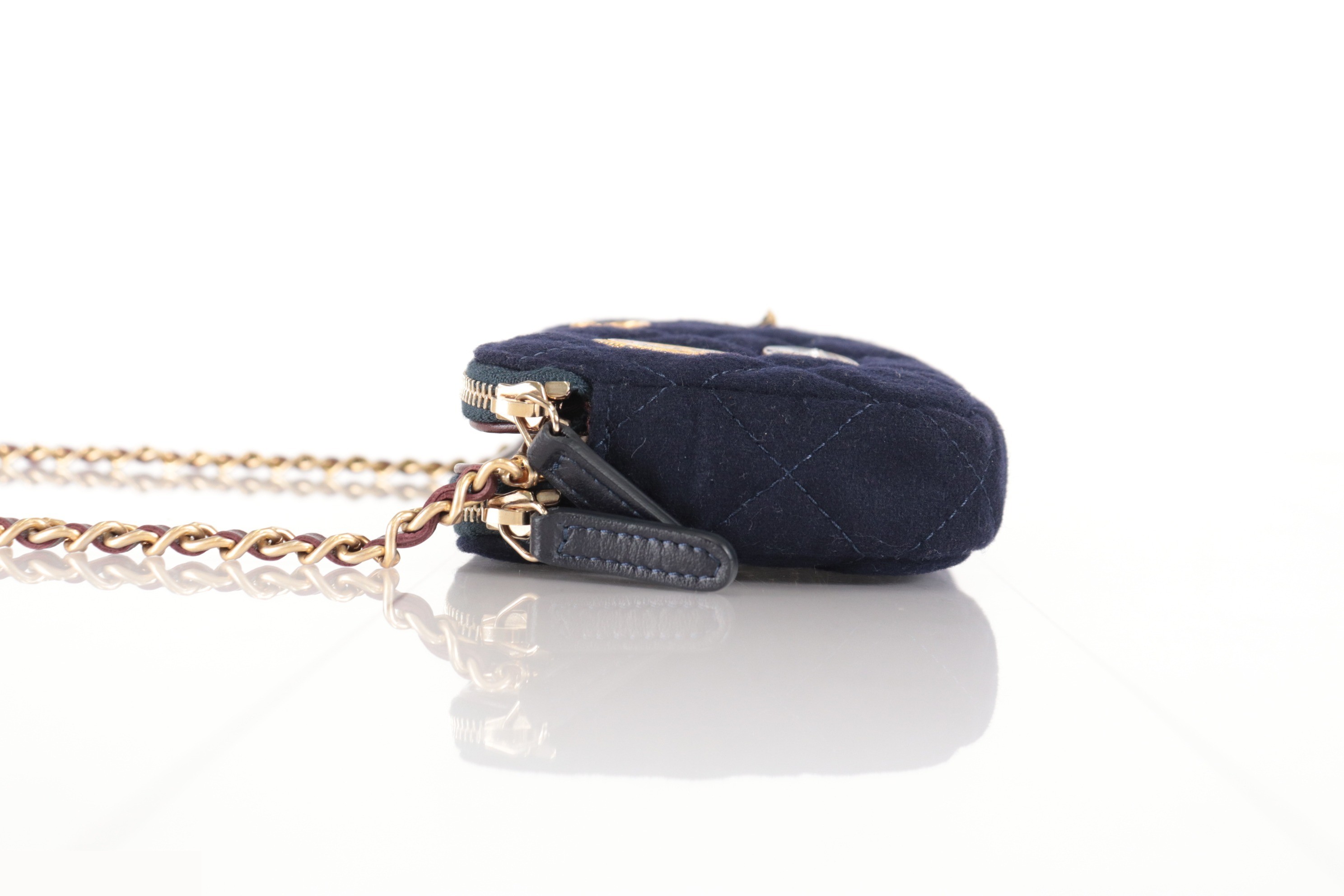 Marine motif cotton chain wallet, navy, item number 26. — view 3
