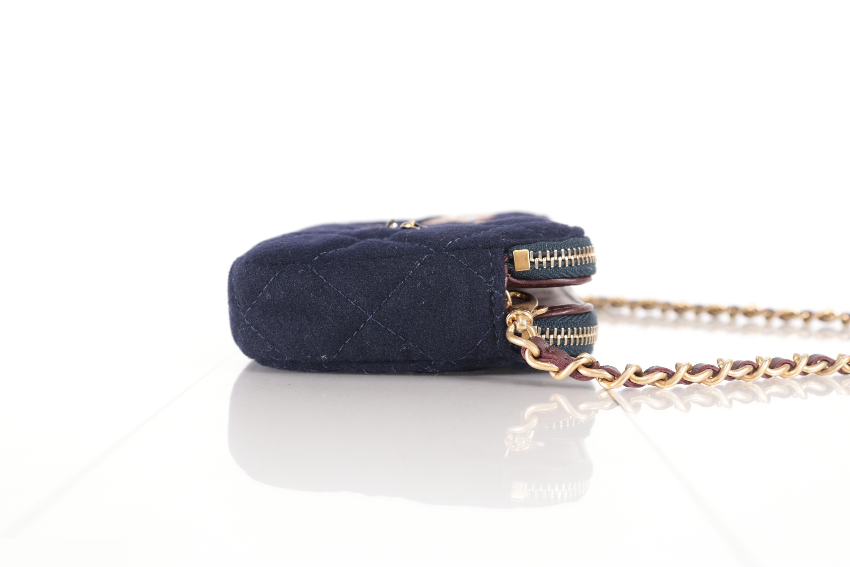 Marine motif cotton chain wallet, navy, item number 26. — view 4