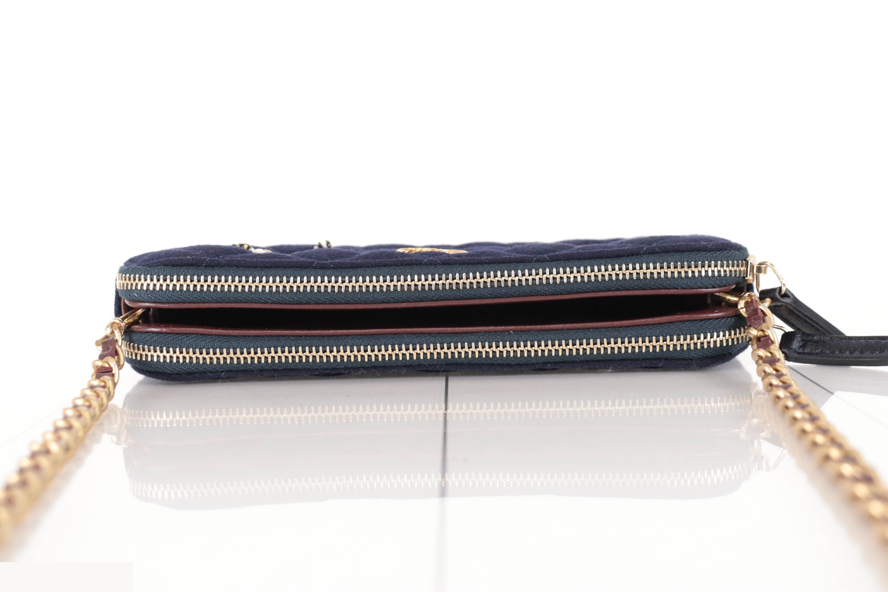 Marine motif cotton chain wallet, navy, item number 26. — view 5