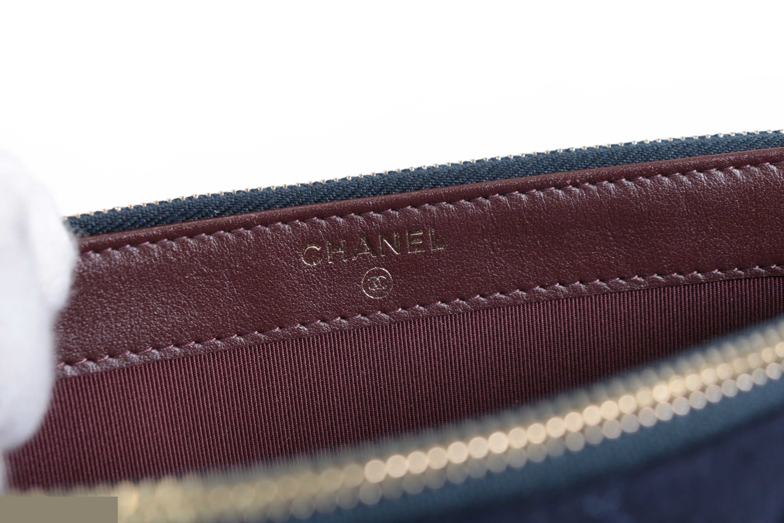 Marine motif cotton chain wallet, navy, item number 26. — view 7