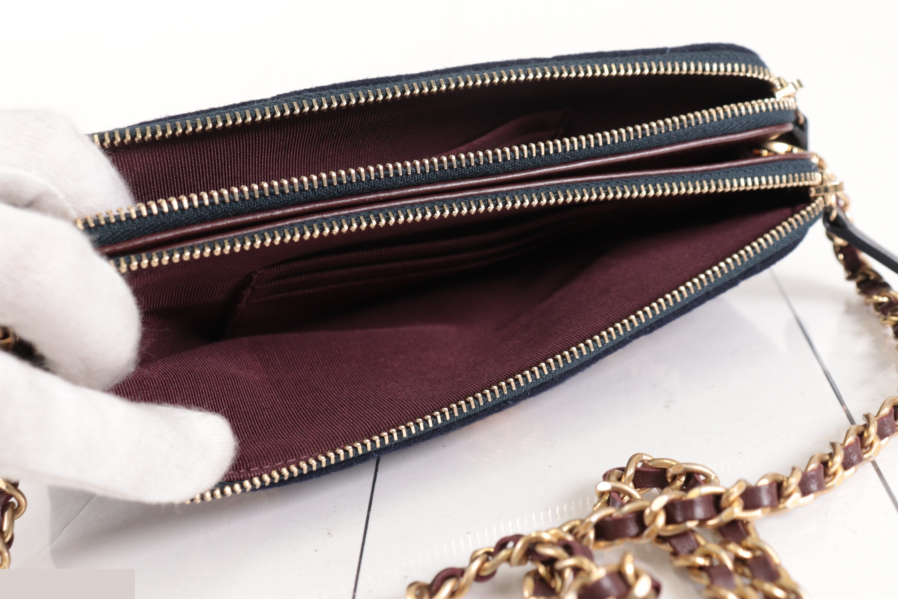 Marine motif cotton chain wallet, navy, item number 26. — view 8