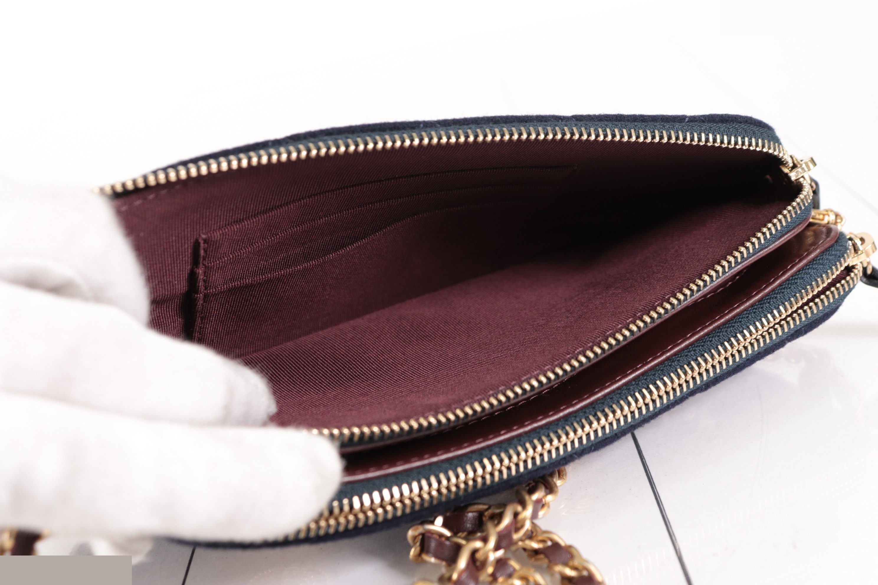 Marine motif cotton chain wallet, navy, item number 26. — view 9
