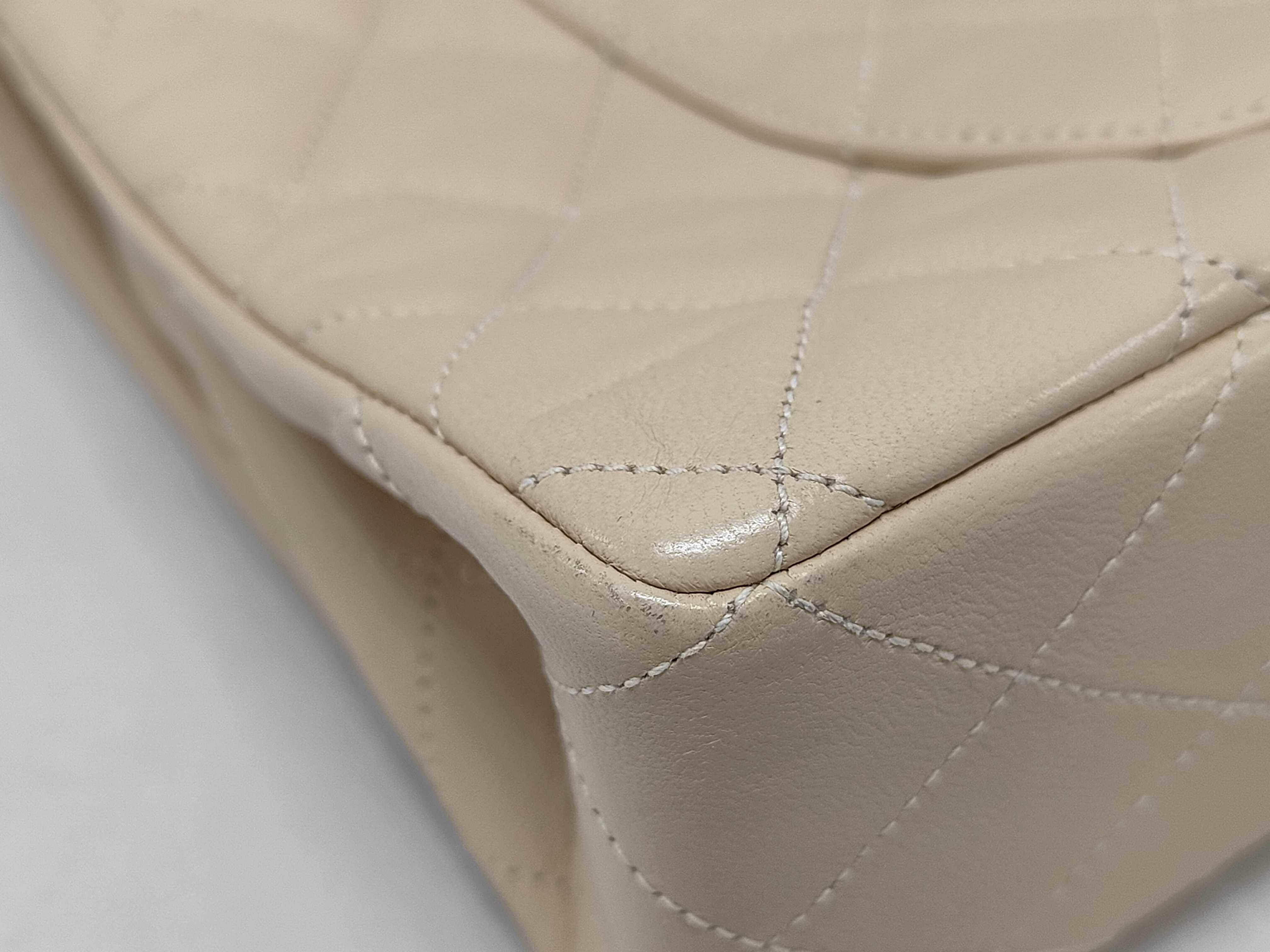 Matelassé Double Flap Beige Shoulder Bag — view 3