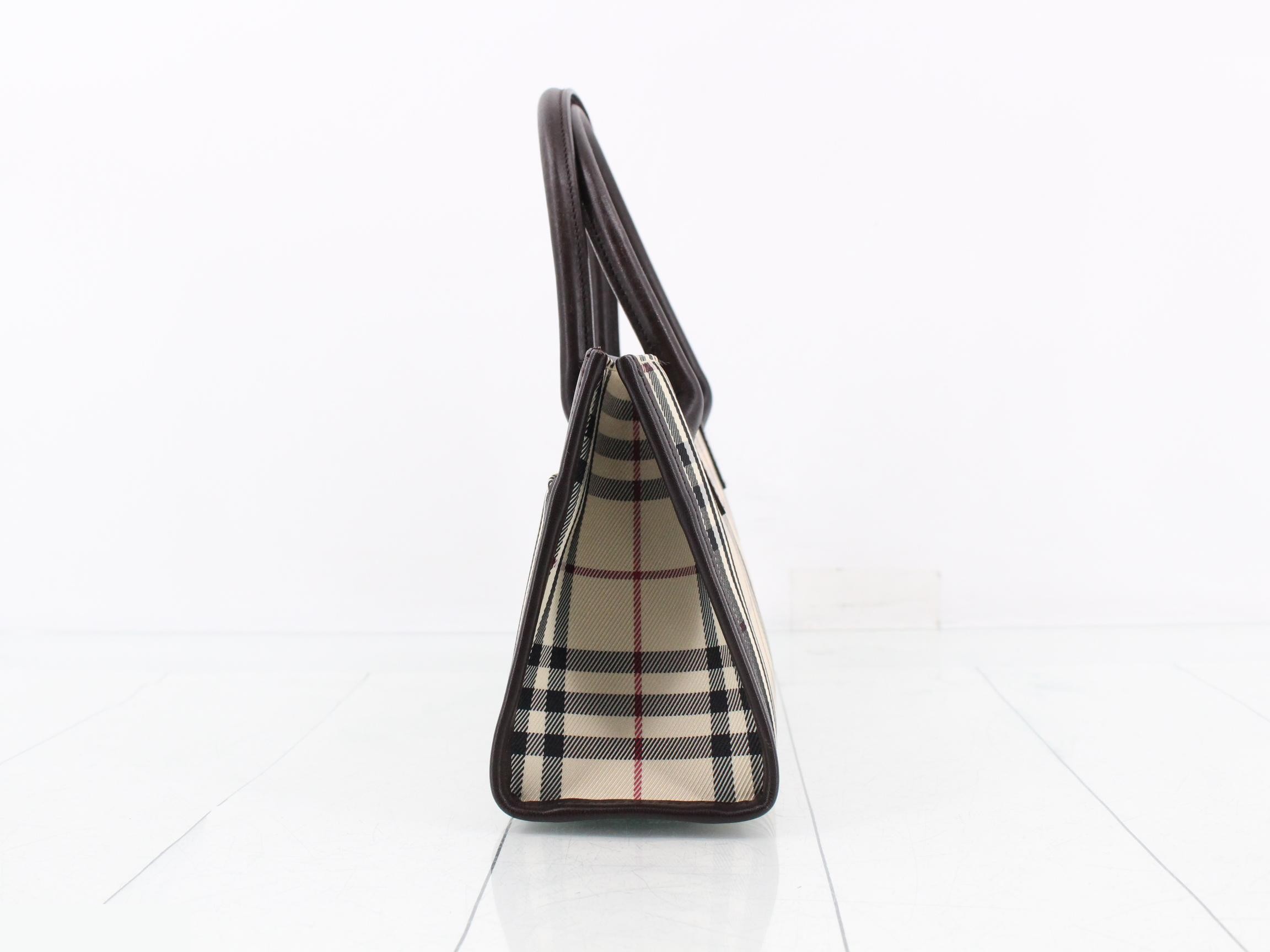 Nova Check Canvas x Leather Handbag — view 3