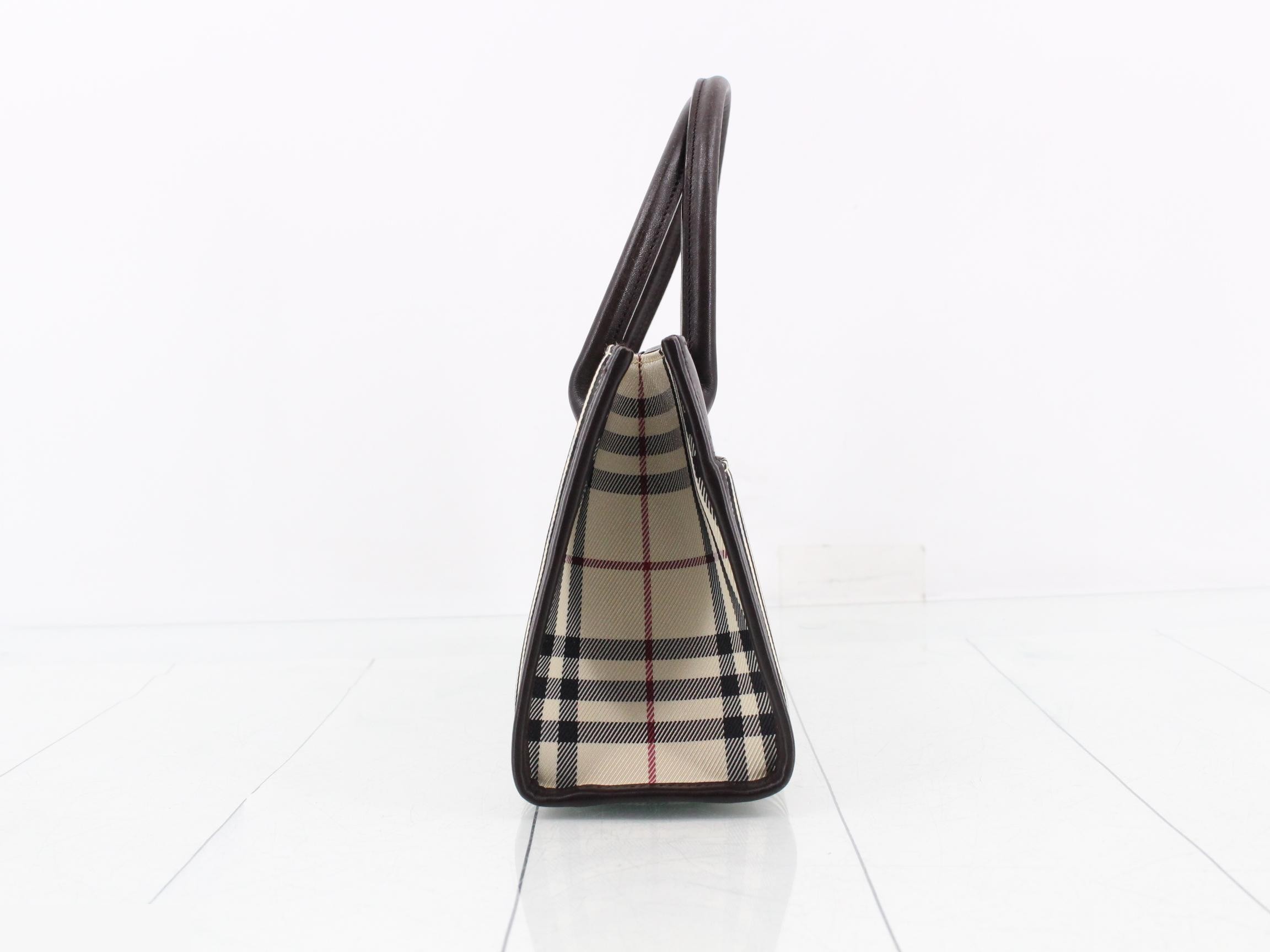 Nova Check Canvas x Leather Handbag — view 4