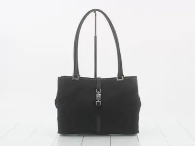 Jackie Line Black Nylon Tote Bag