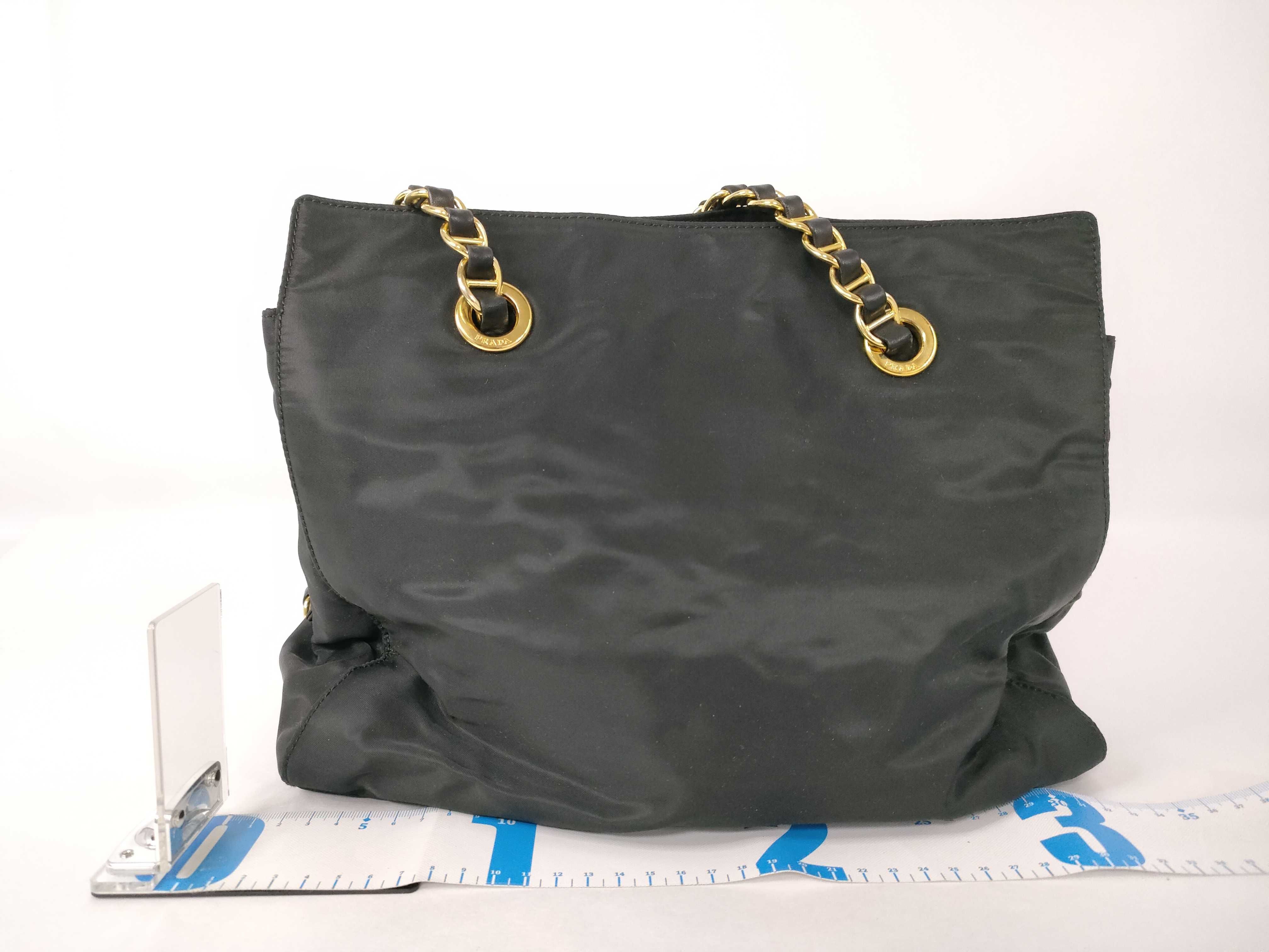 nylon chain tote bag with triangular logo. — view 2