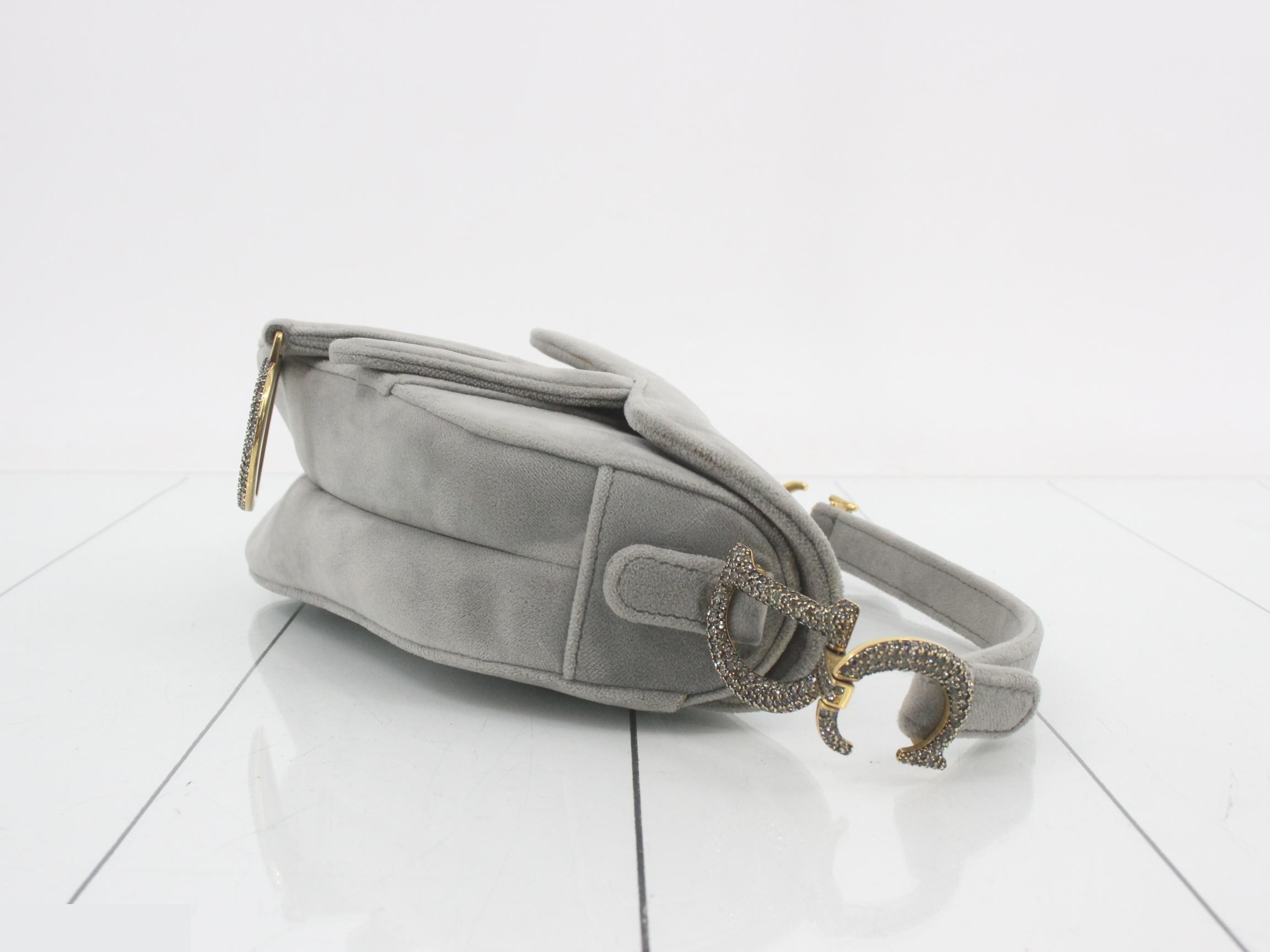 Saddlebag, velvet, rhinestone handbag — view 3