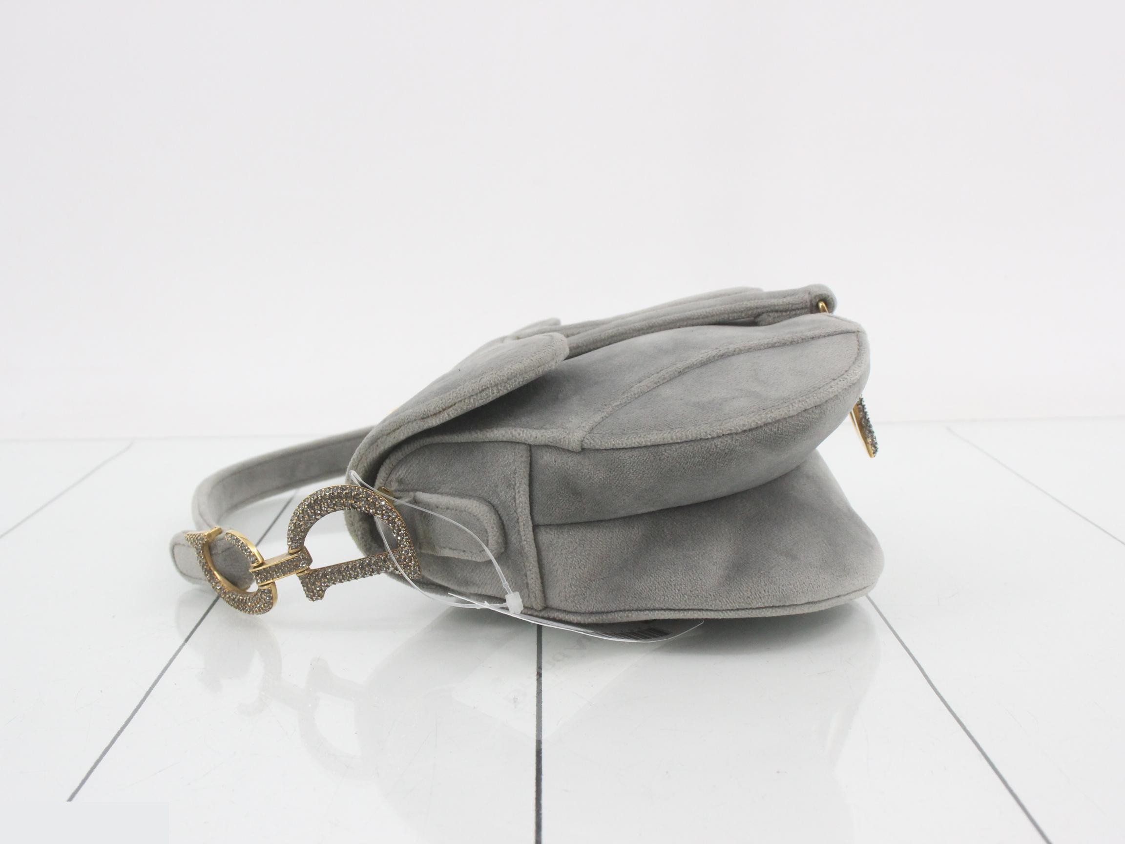 Saddlebag, velvet, rhinestone handbag — view 4