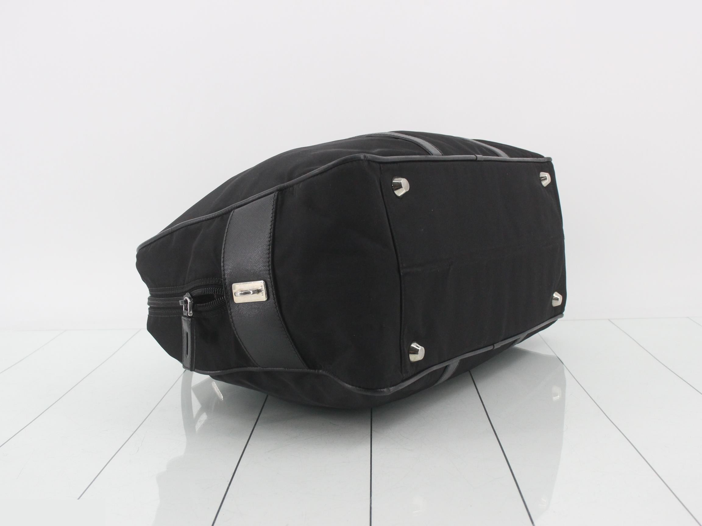 Tessuto Leather Triangle Plate Boston Bag, Black — view 5