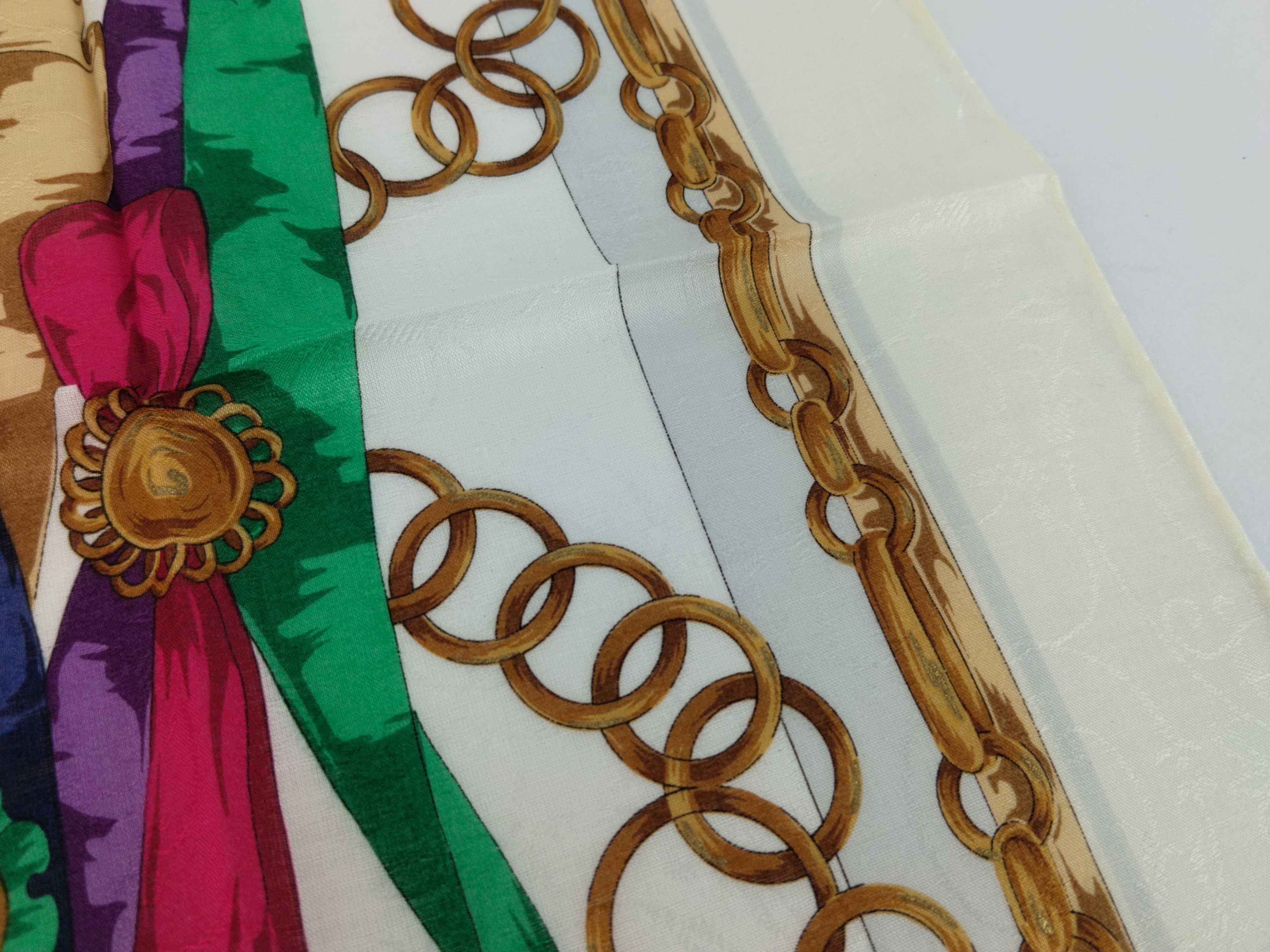 handkerchief scarf with sticker, logo, ribbon, tassel, medal motif, and other accessories. — view 6