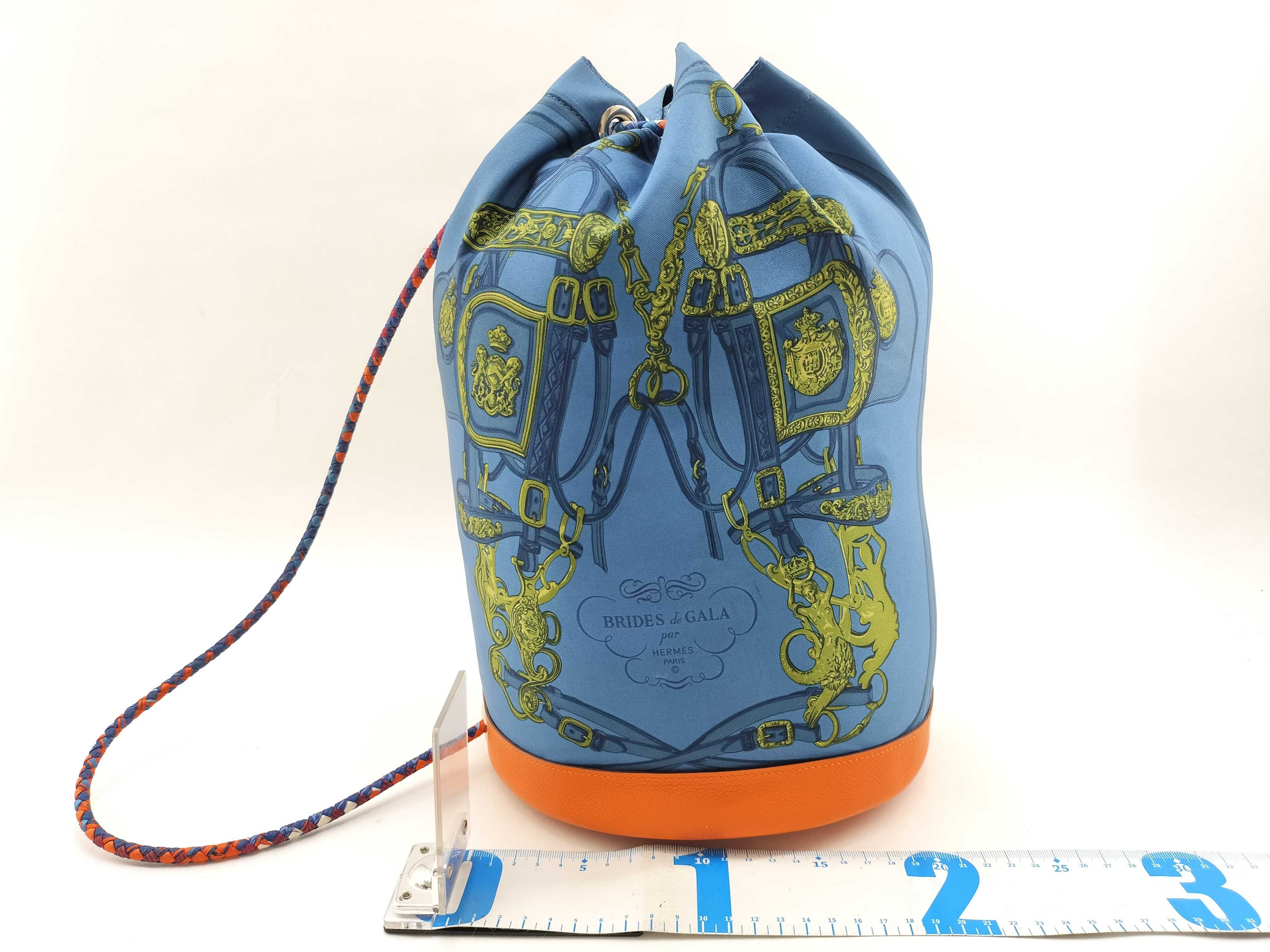 drawstring blue x orange shoulder bag — view 2
