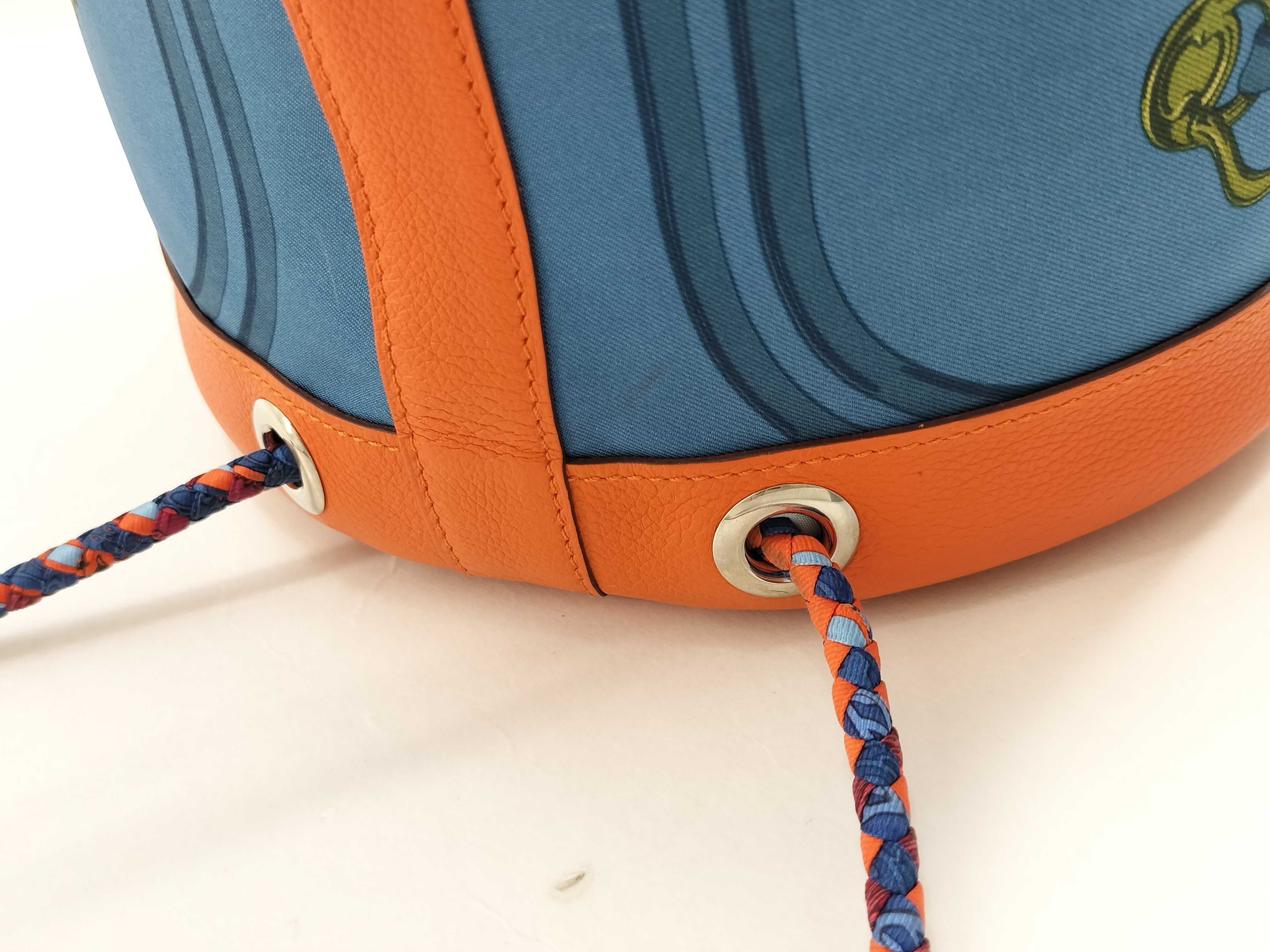 drawstring blue x orange shoulder bag — view 3