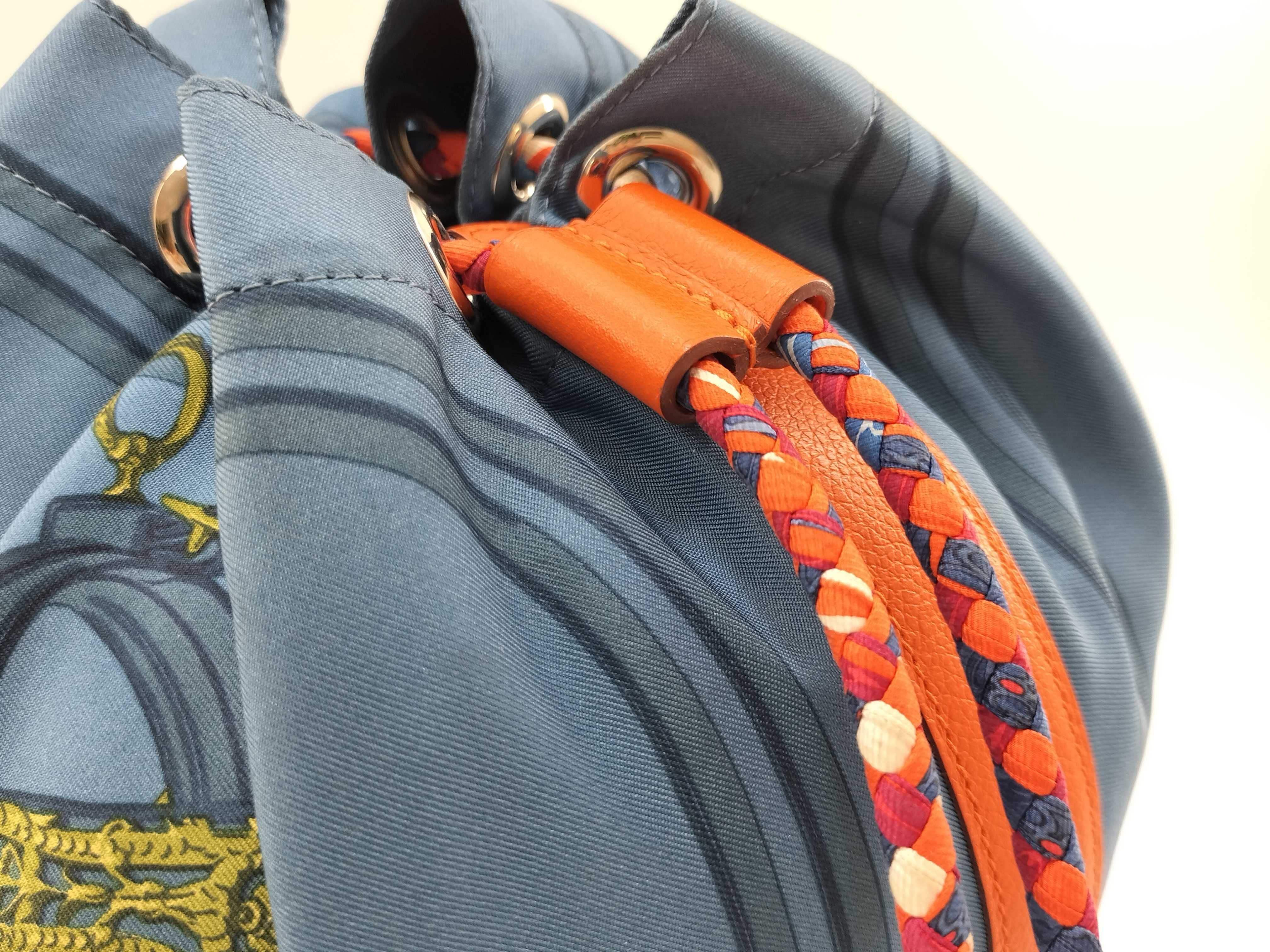 drawstring blue x orange shoulder bag — view 4