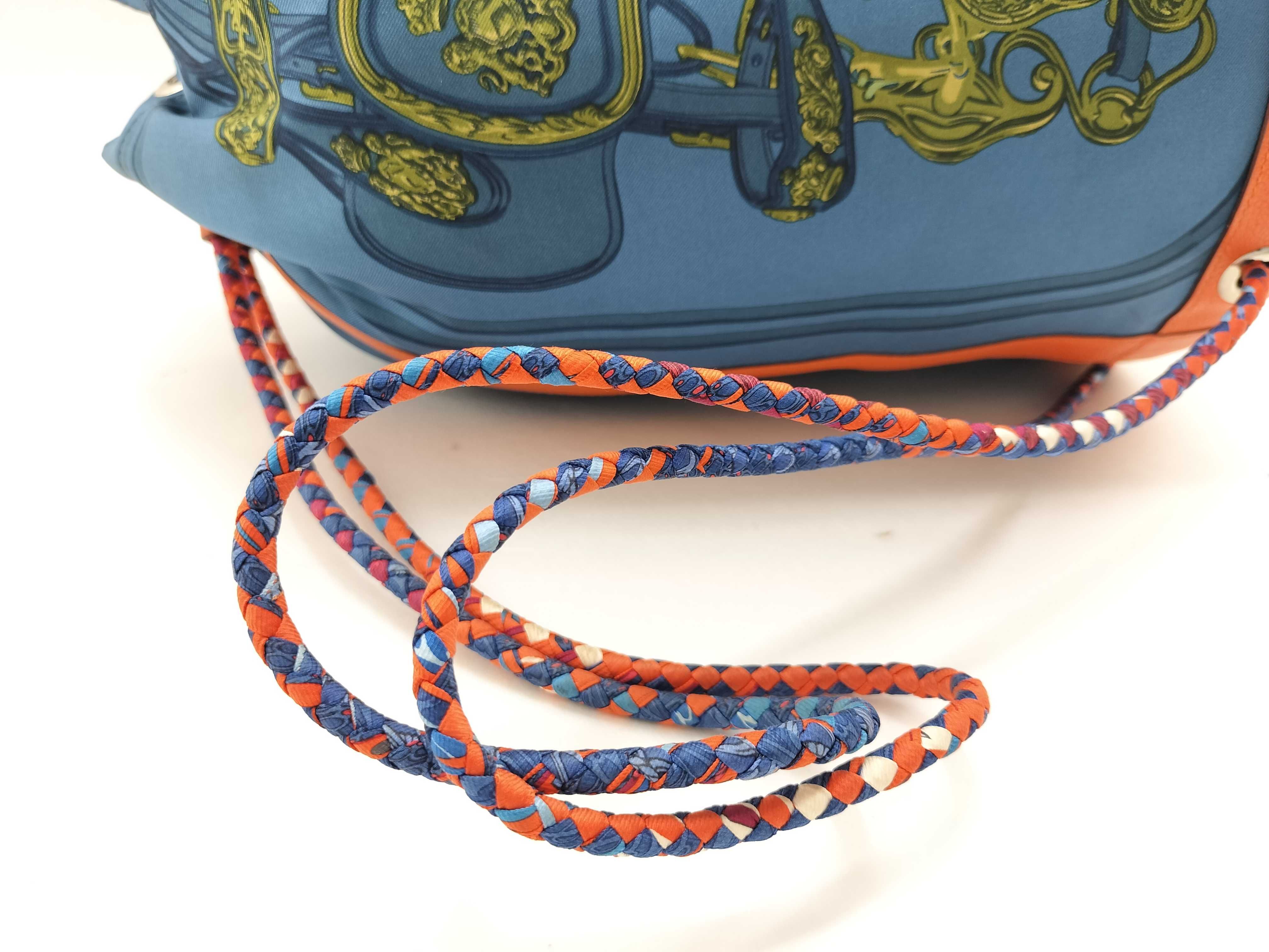 drawstring blue x orange shoulder bag — view 7