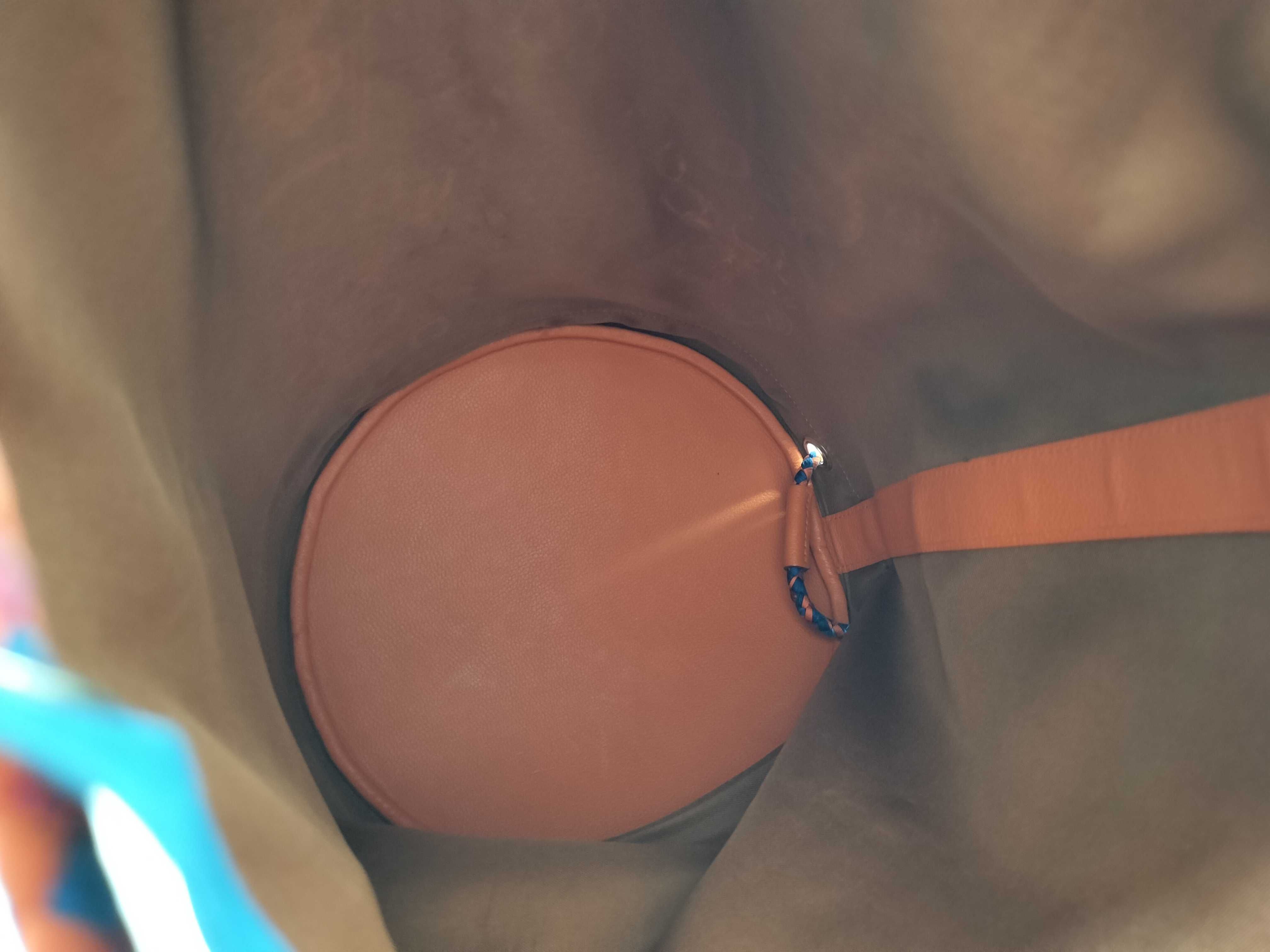 drawstring blue x orange shoulder bag — view 8