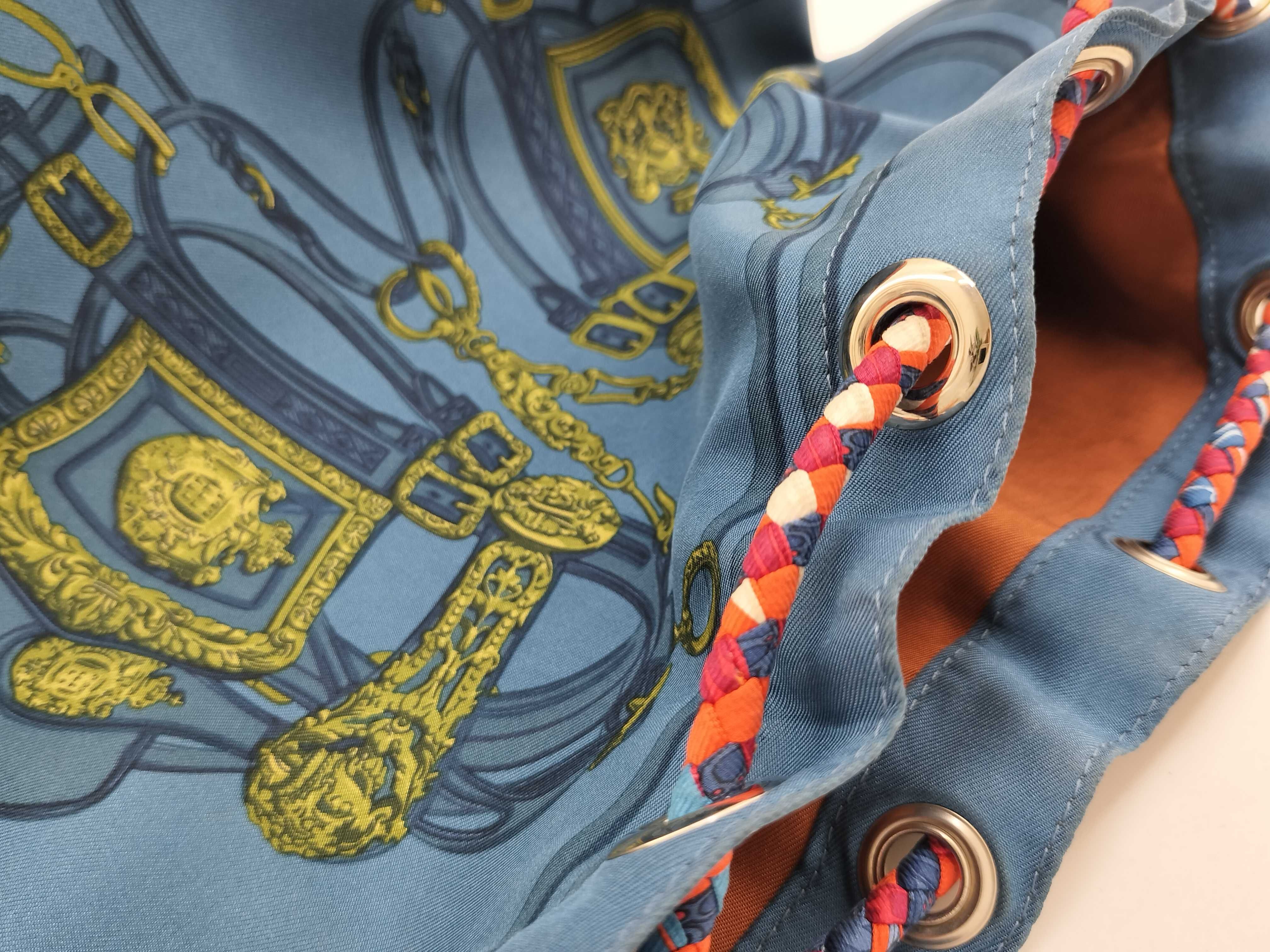 drawstring blue x orange shoulder bag — view 10