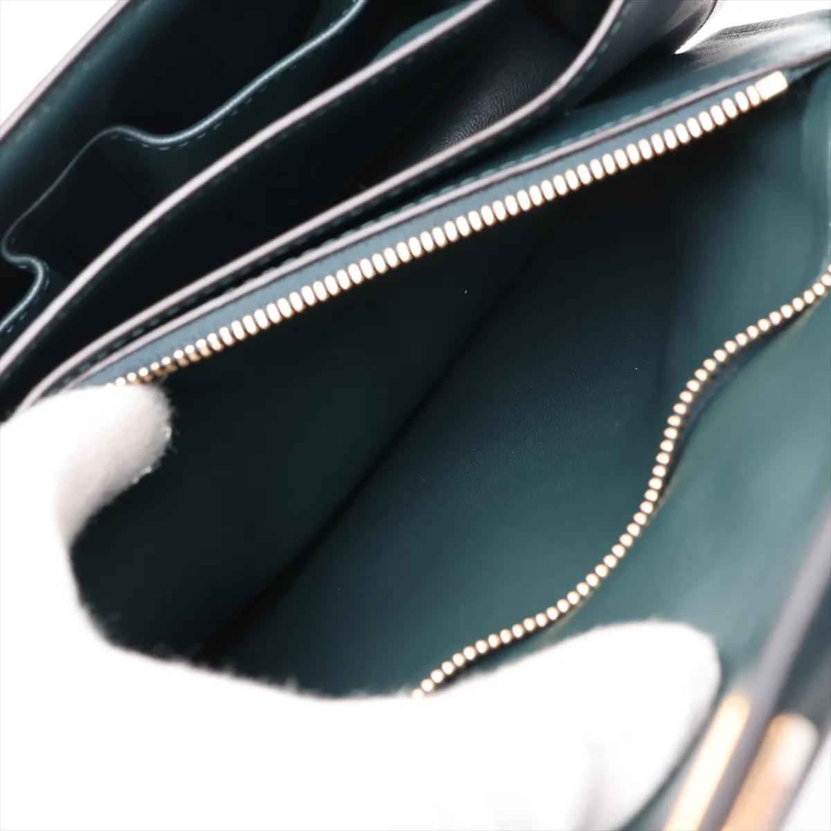 Classic Box Leather Shoulder Bag, Green — view 7
