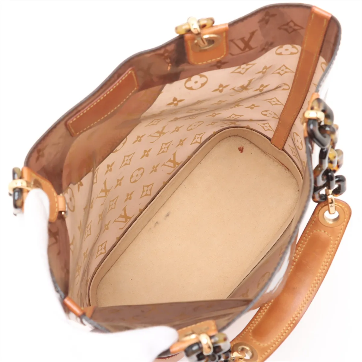 Monogram Vinyl Cabas Ambre MM M92501 LM1022 Brown — view 7