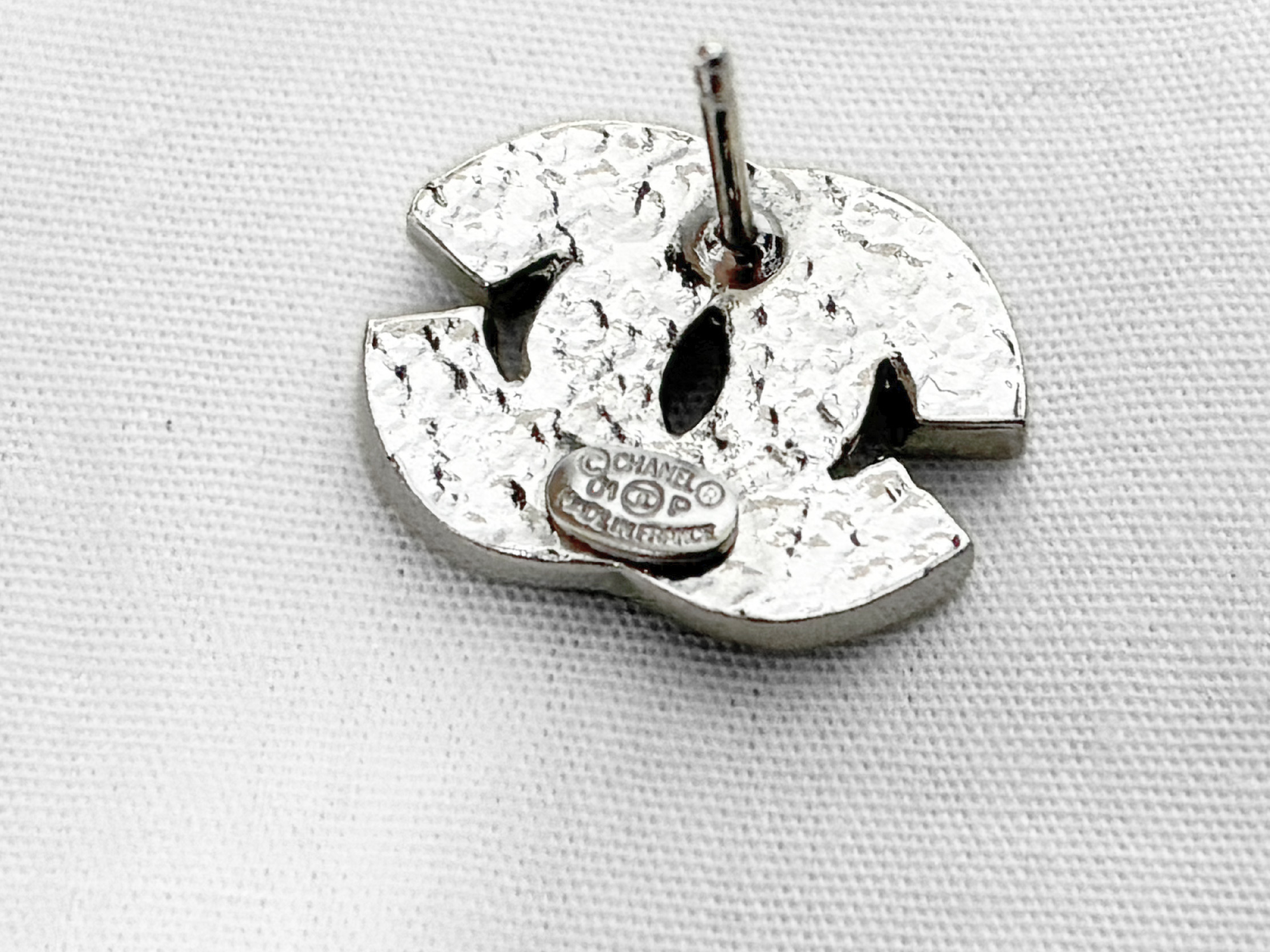 Earrings 01P Coco Mark Silver Rhinestone Earrings — view 6