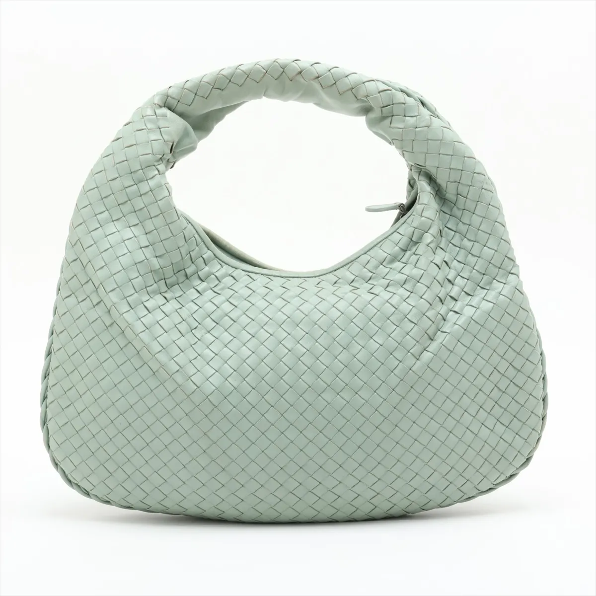 Intrecciato Hobo Leather Shoulder Bag, Green — view 2