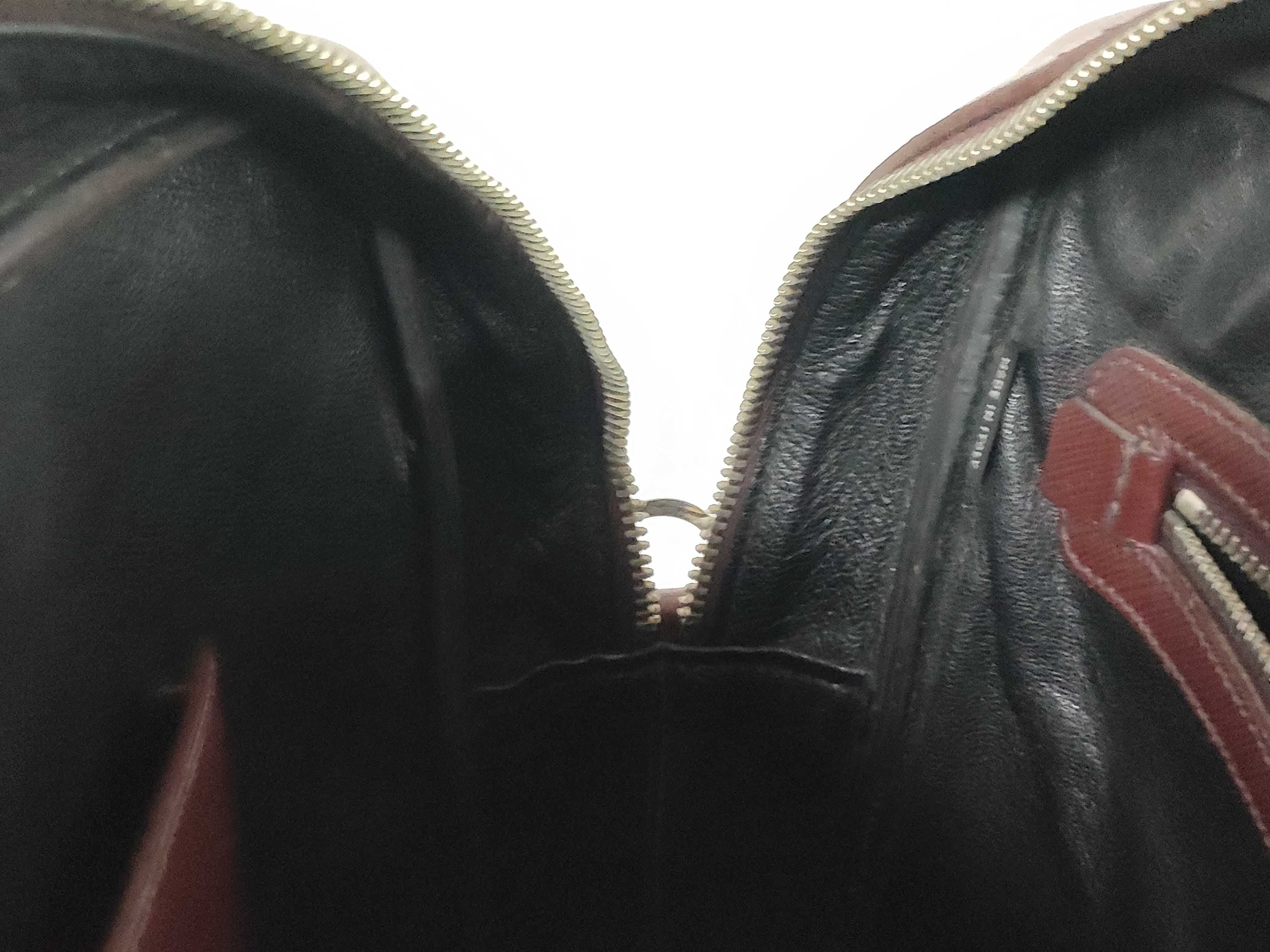 Triangle Logo Business Bag, Burgundy Saffiano Leather Business Bag — view 12
