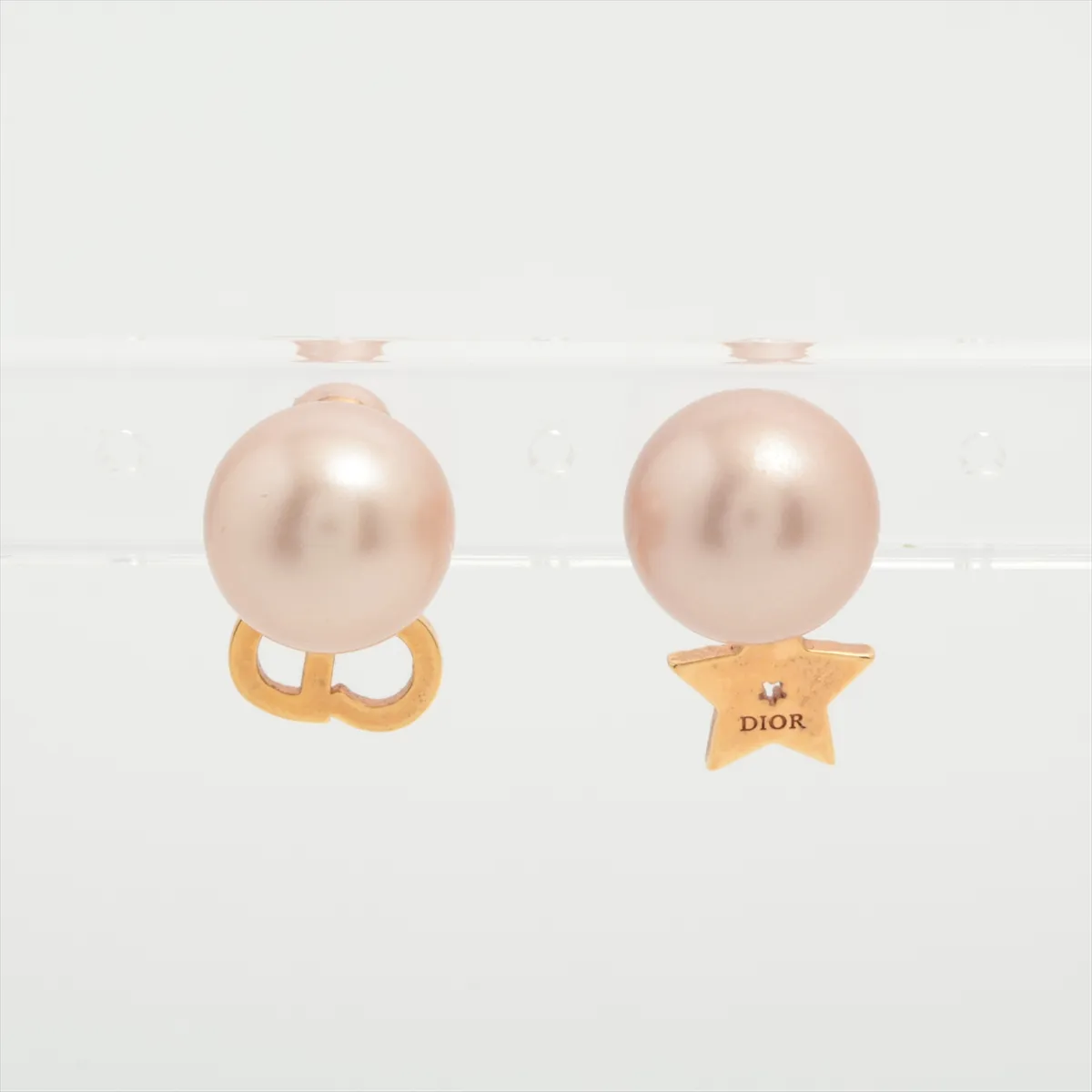 Tribales Dior Tribal Earrings (for both ears) GP x Rhinestone x Fake Pearl Pink Gold — view 2