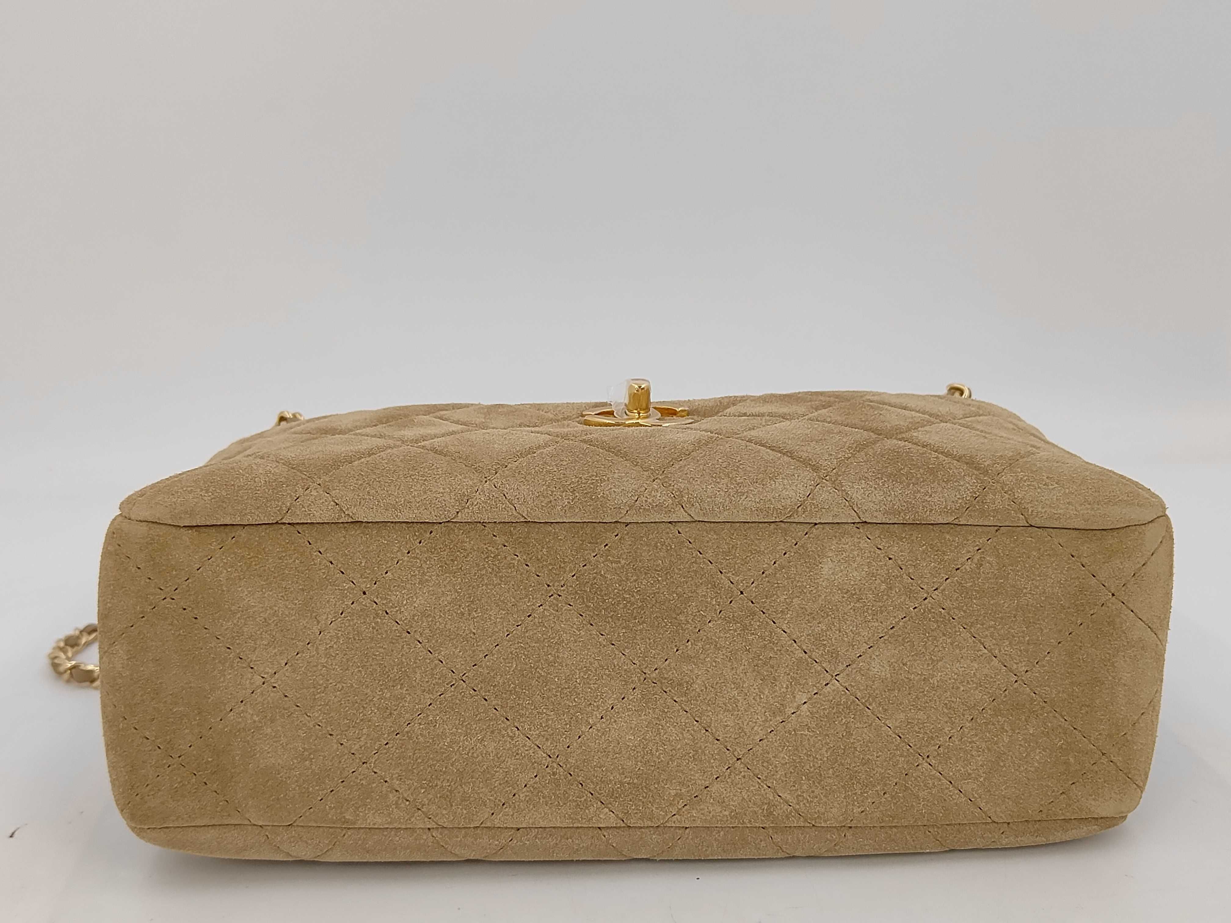 Camera Bag, Turnlock, Matelassé, Suede, Brown, Gold Hardware, AS6443, Shoulder Bag — view 4