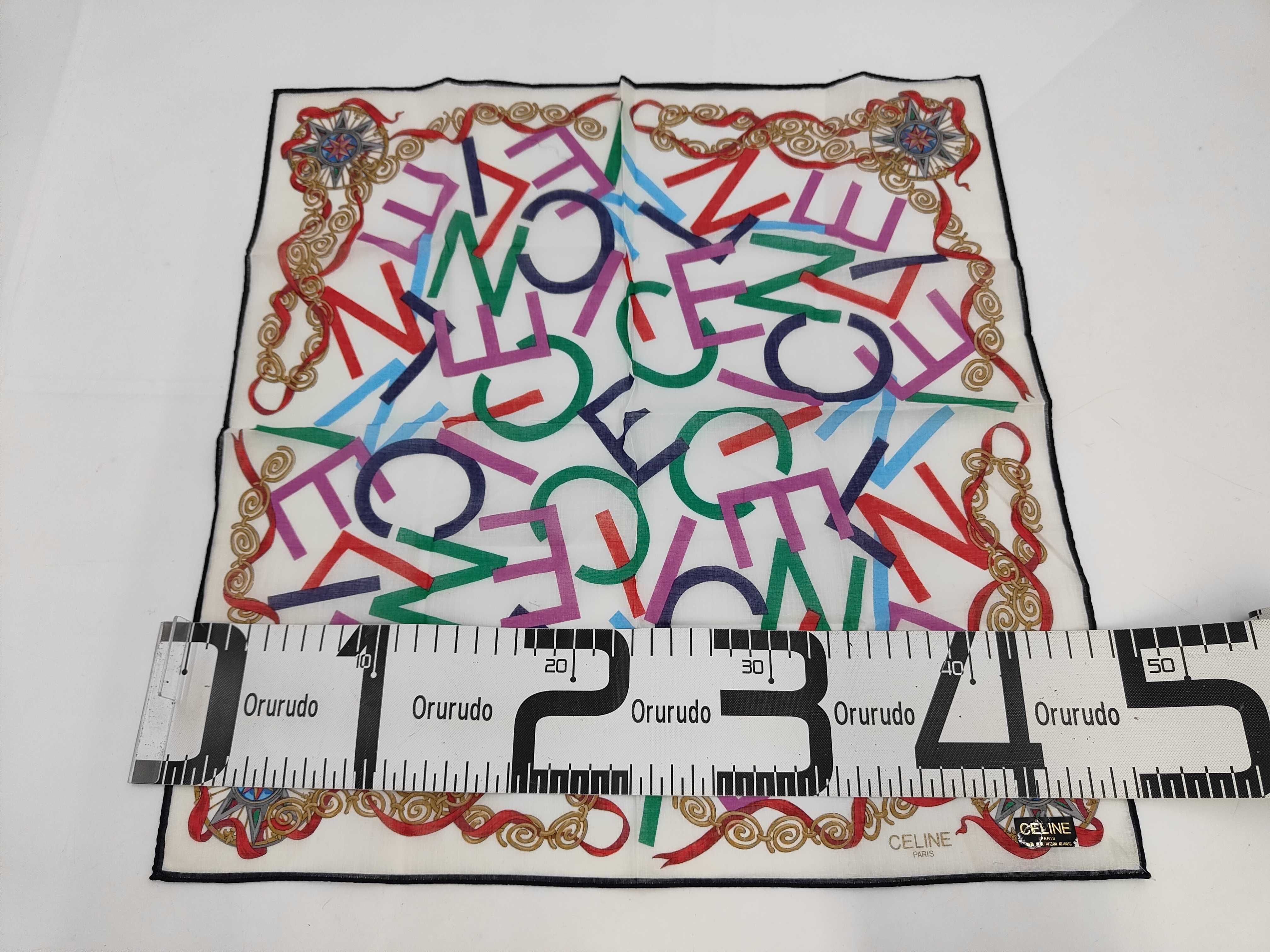 scarf handkerchief with alphabet pattern and other accessories — view 2