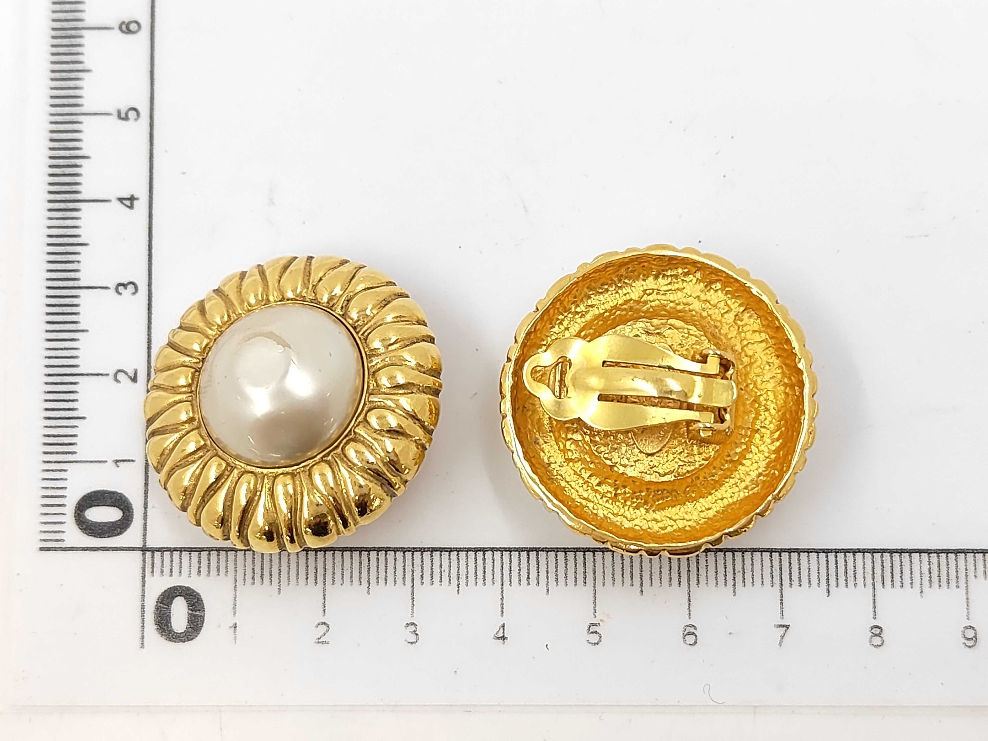 Gold Plated Faux Pearl Vintage Earrings — view 6