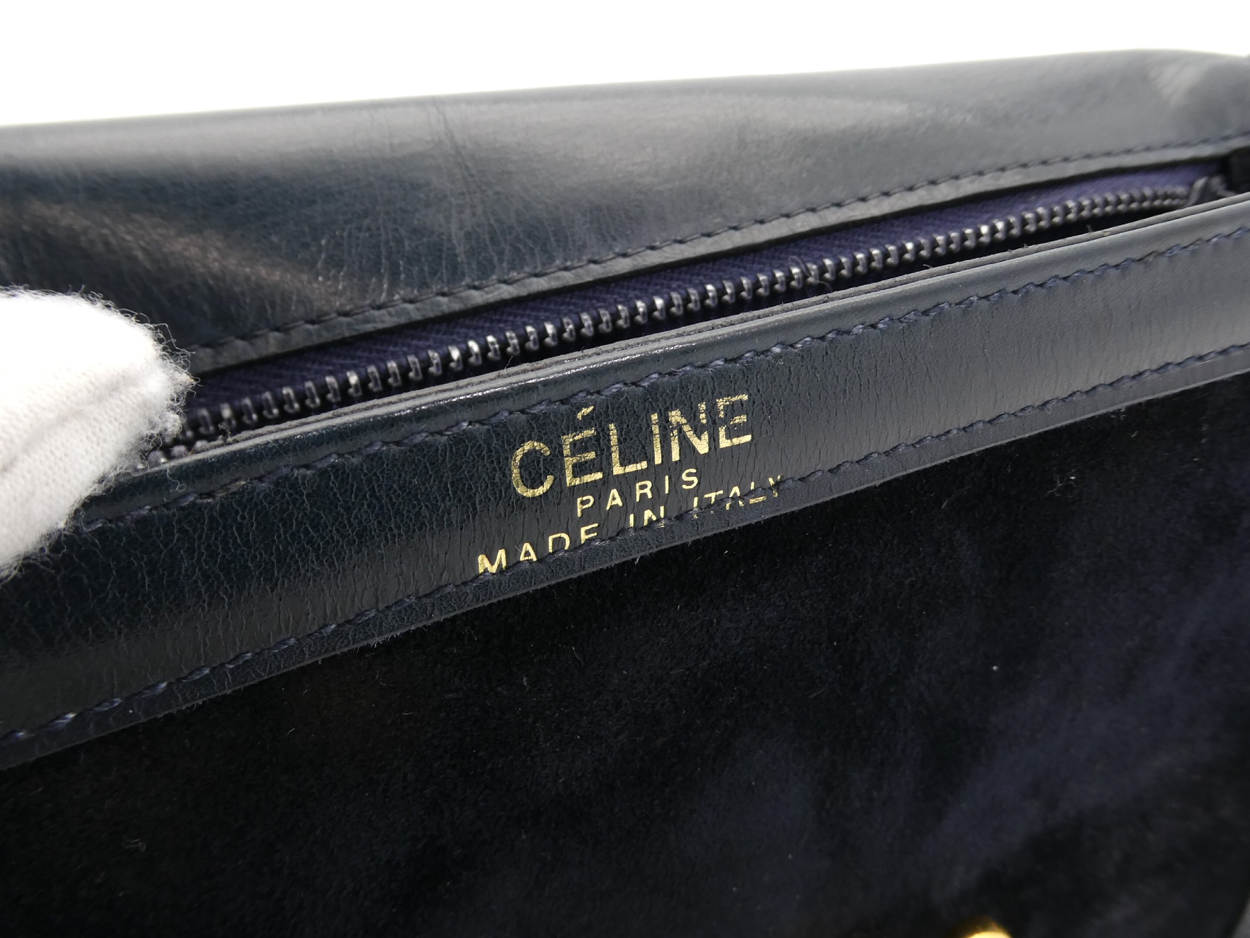 Gold Hardware Suede Leather Shoulder Bag — view 8
