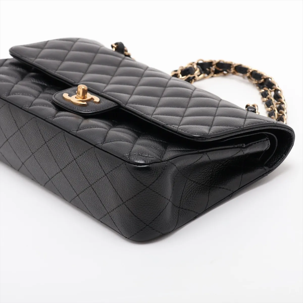 [Individually packaged] Chanel Matelassé 25 Lambskin Double Flap Double Chain Bag, Black with Gold Hardware, 1316761, Series 1, A01112 — view 3