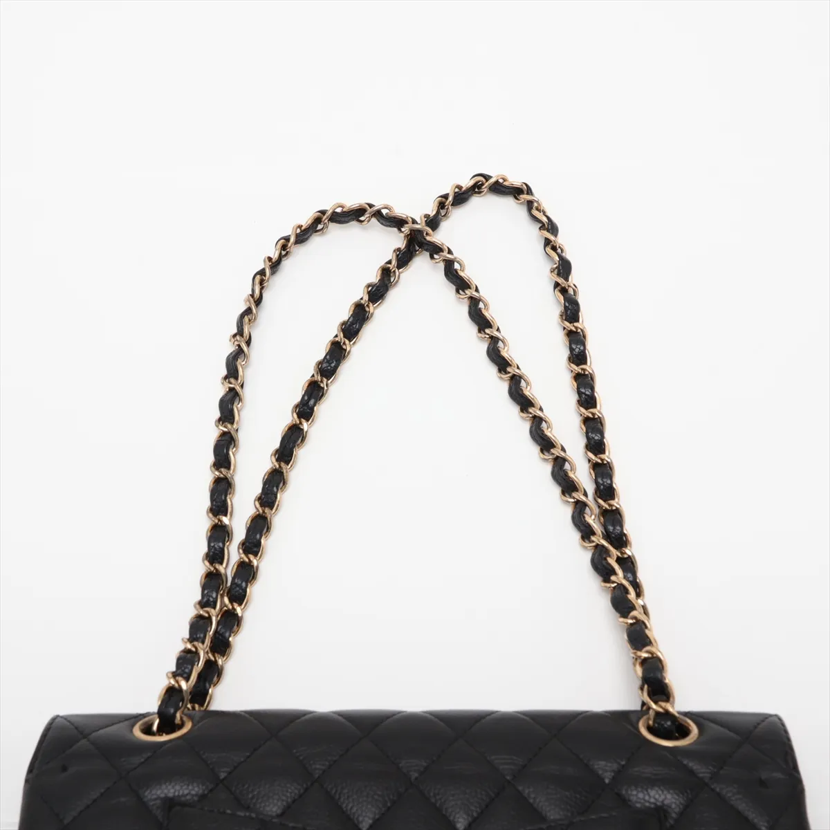 [Individually packaged] Chanel Matelassé 25 Lambskin Double Flap Double Chain Bag, Black with Gold Hardware, 1316761, Series 1, A01112 — view 6