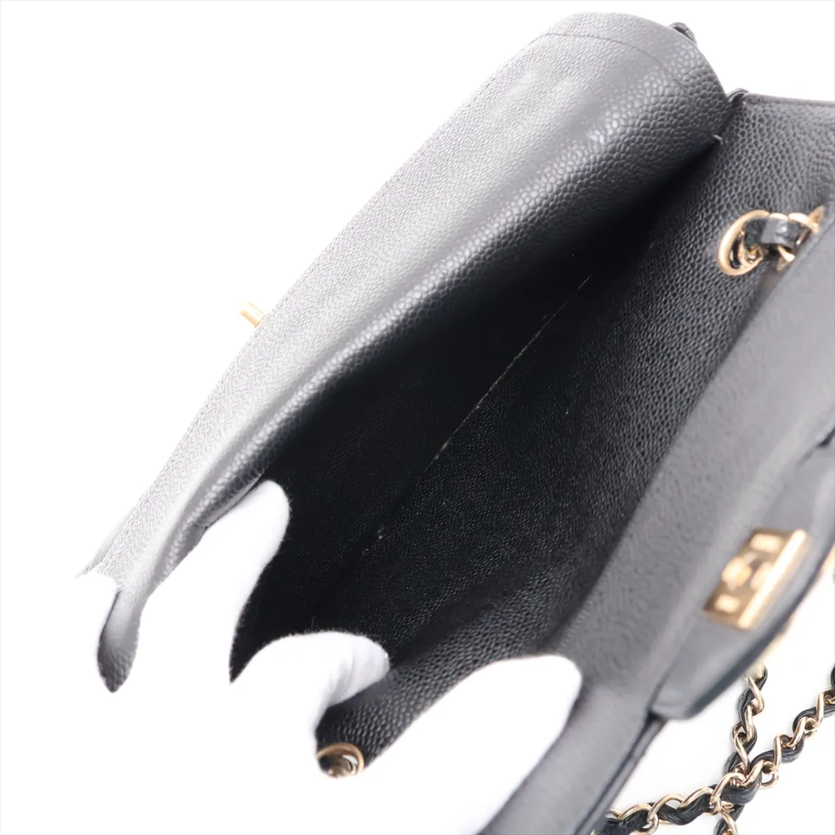 [Individually packaged] Chanel Matelassé 25 Lambskin Double Flap Double Chain Bag, Black with Gold Hardware, 1316761, Series 1, A01112 — view 10