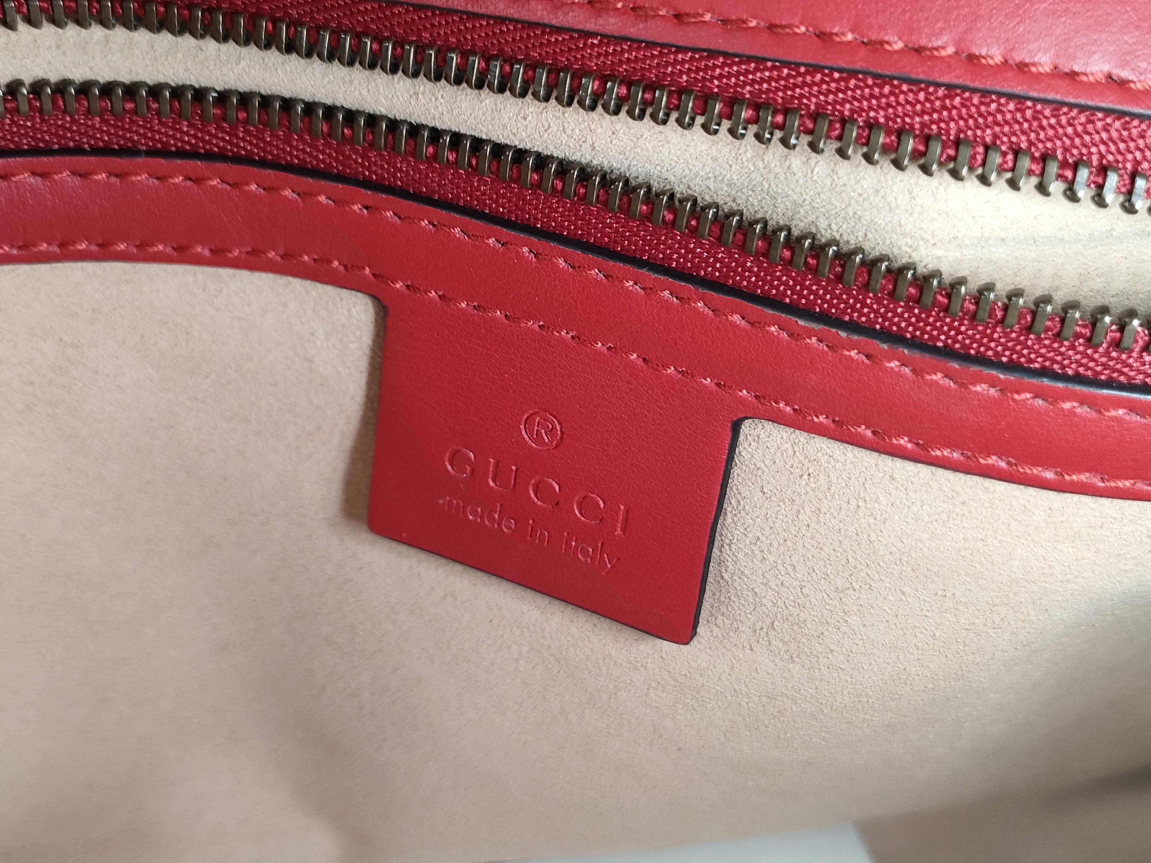 ID- GG Marmont Cowskin Chain Shoulder Bag Red 443497: AB Shoulder Bag — view 13