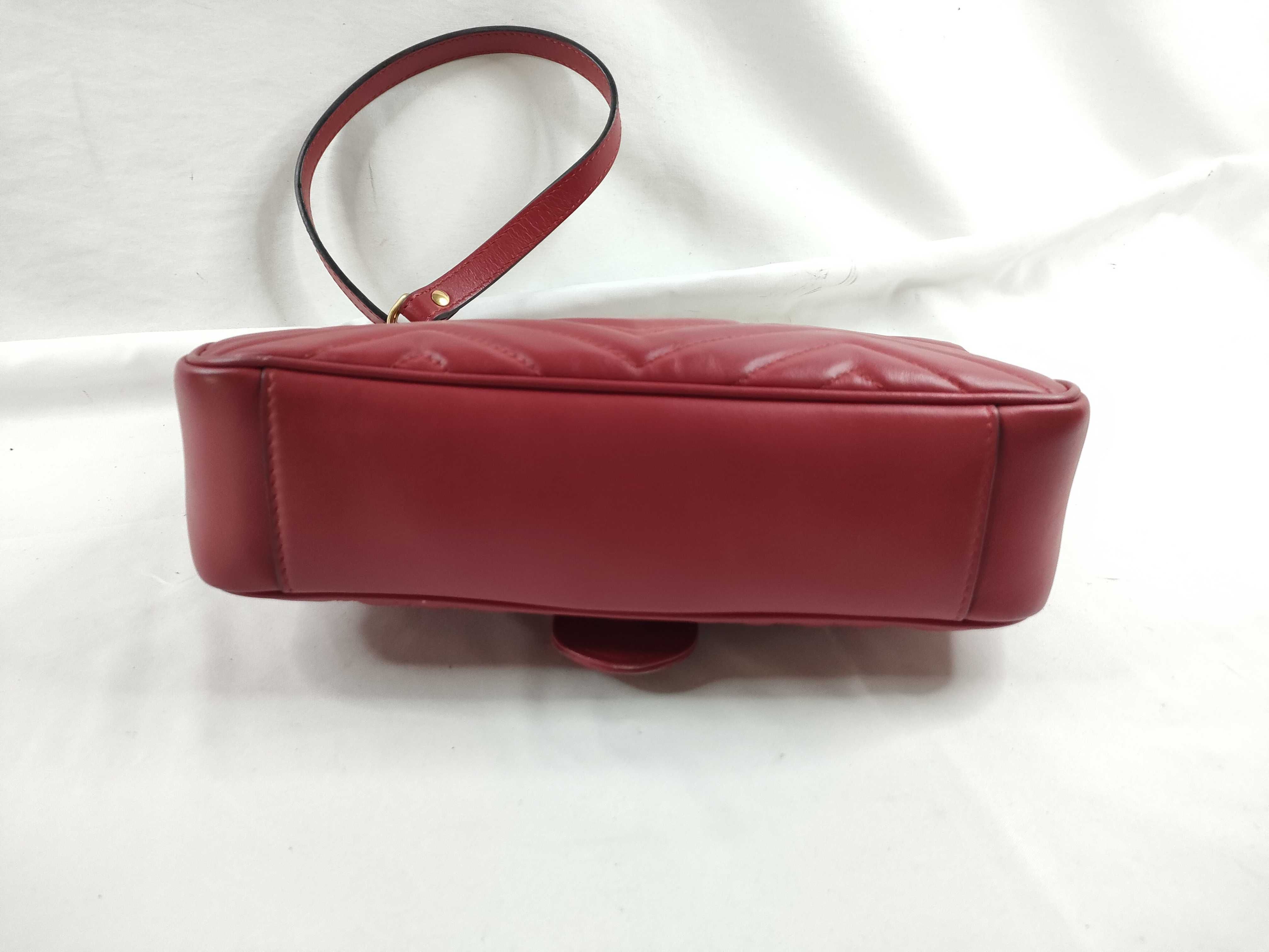 ID- GG Marmont Cowskin Chain Shoulder Bag Red 443497: AB Shoulder Bag — view 4