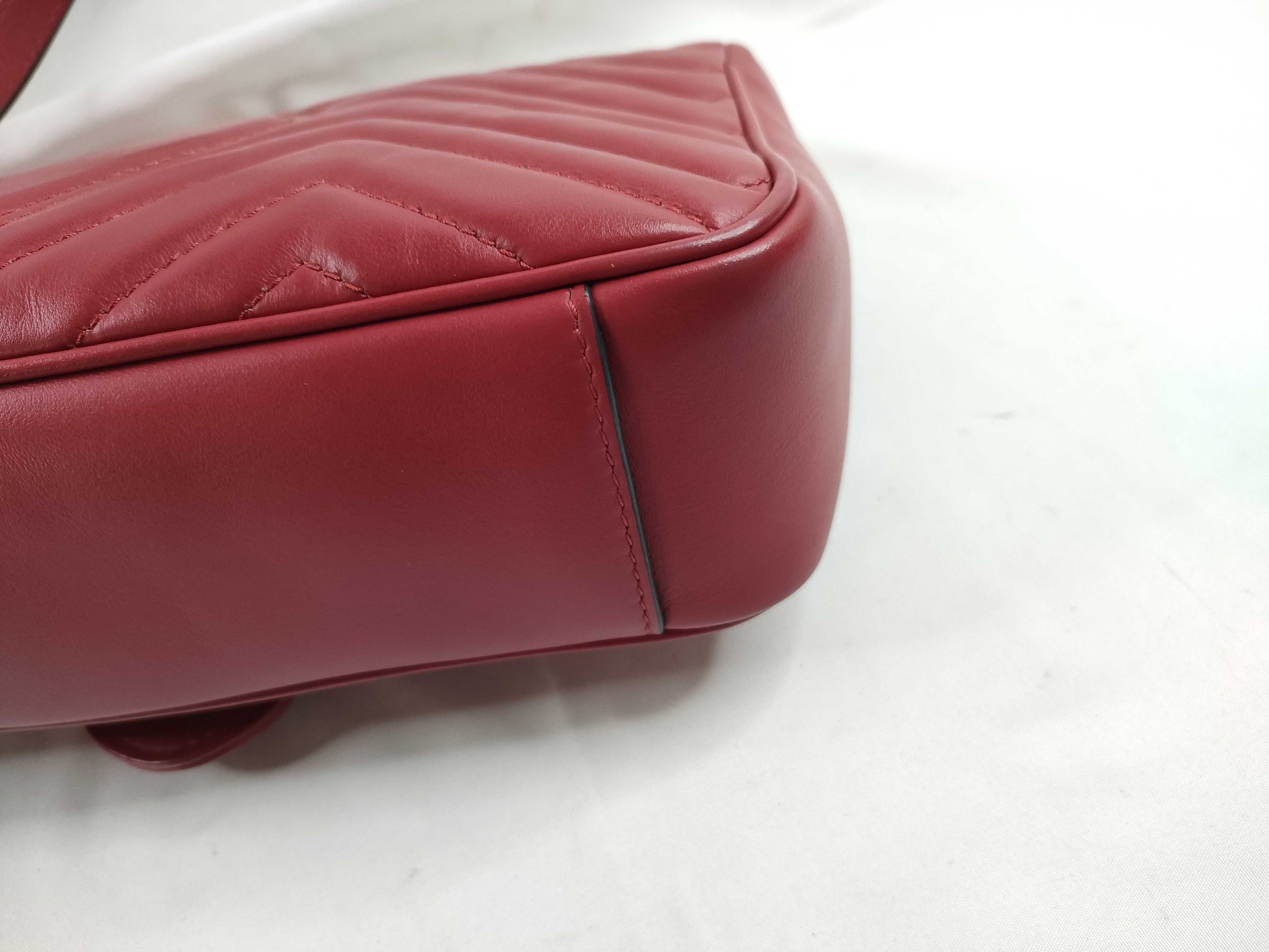 ID- GG Marmont Cowskin Chain Shoulder Bag Red 443497: AB Shoulder Bag — view 5