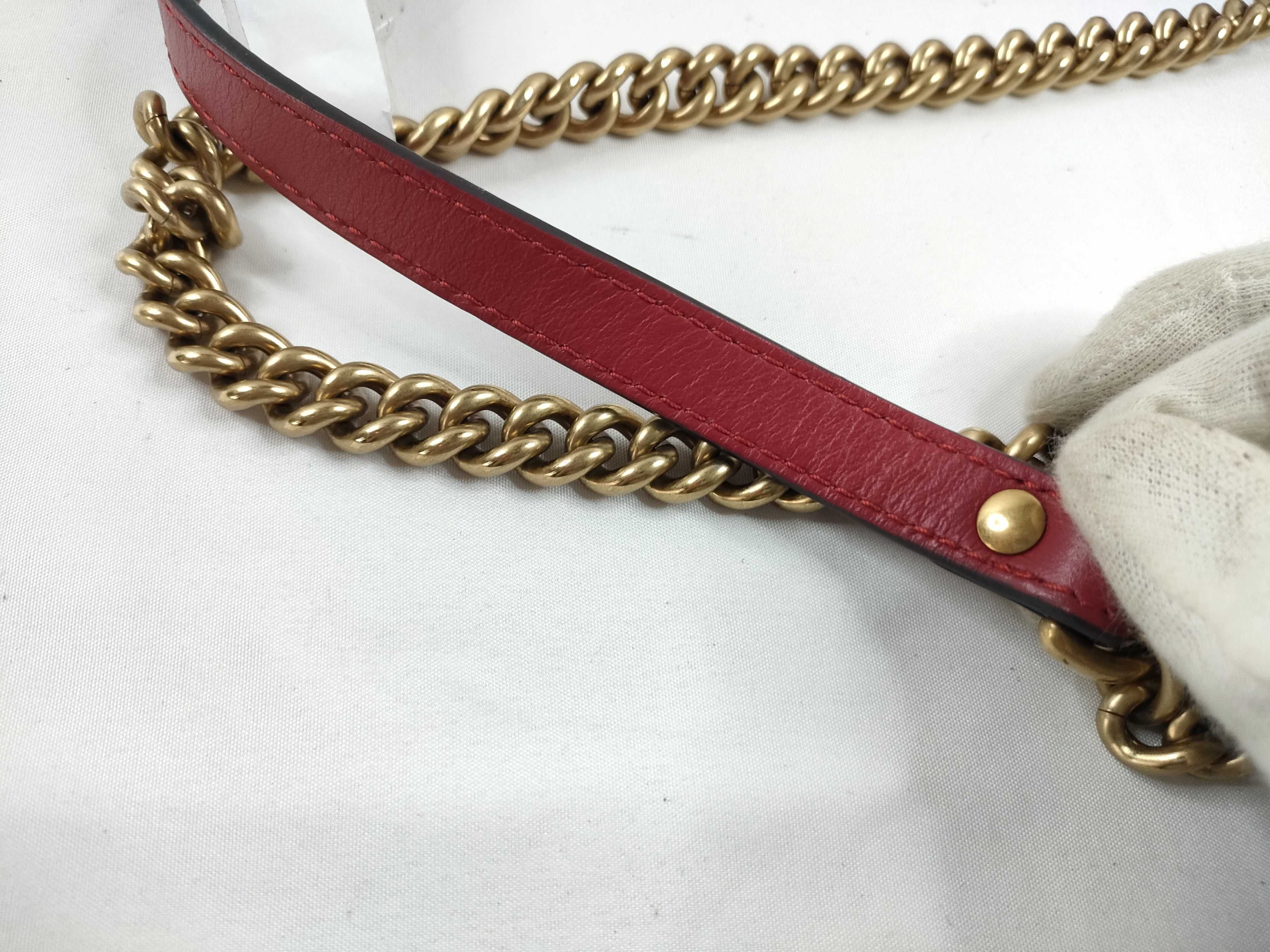 ID- GG Marmont Cowskin Chain Shoulder Bag Red 443497: AB Shoulder Bag — view 7