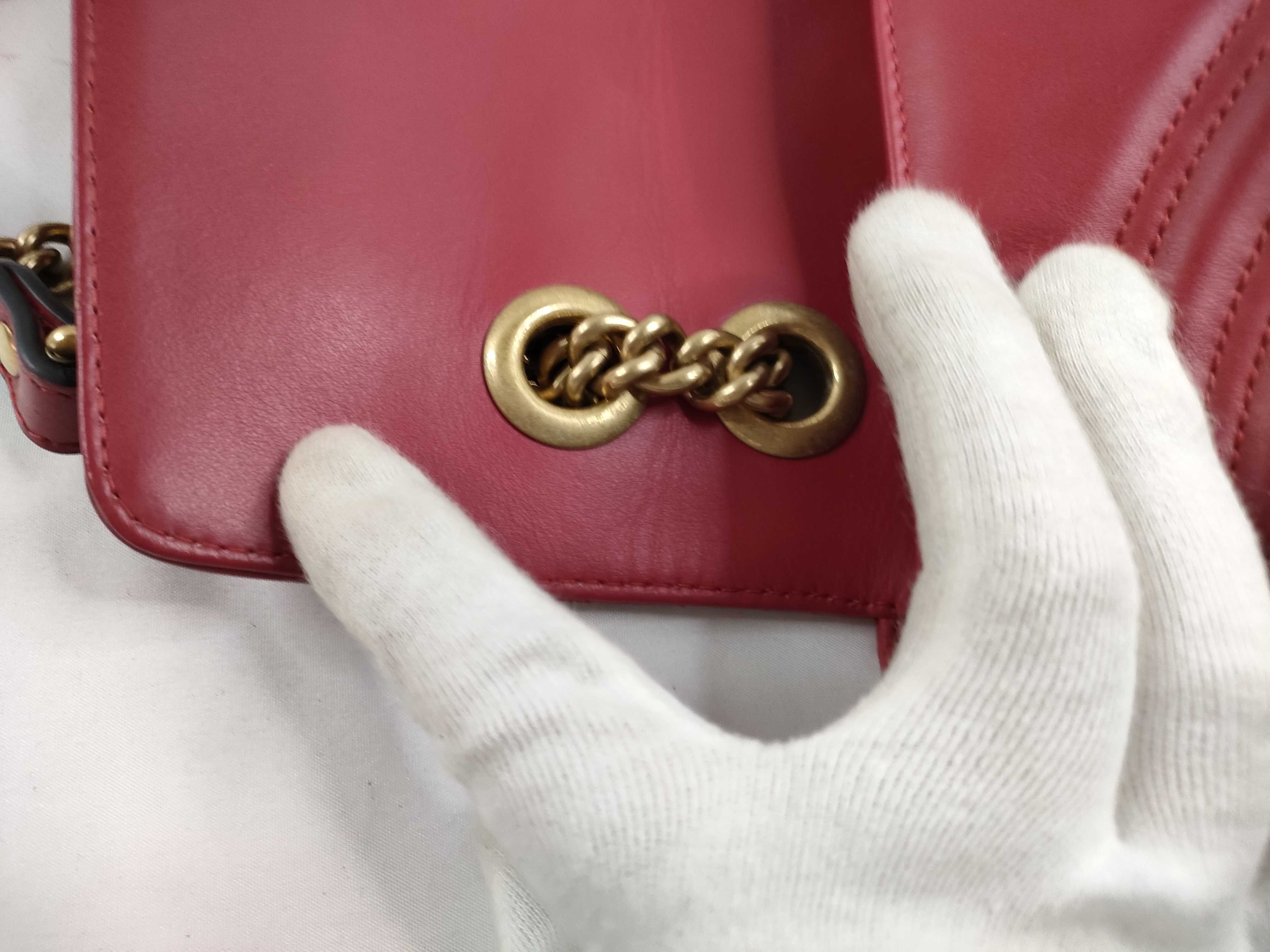 ID- GG Marmont Cowskin Chain Shoulder Bag Red 443497: AB Shoulder Bag — view 8
