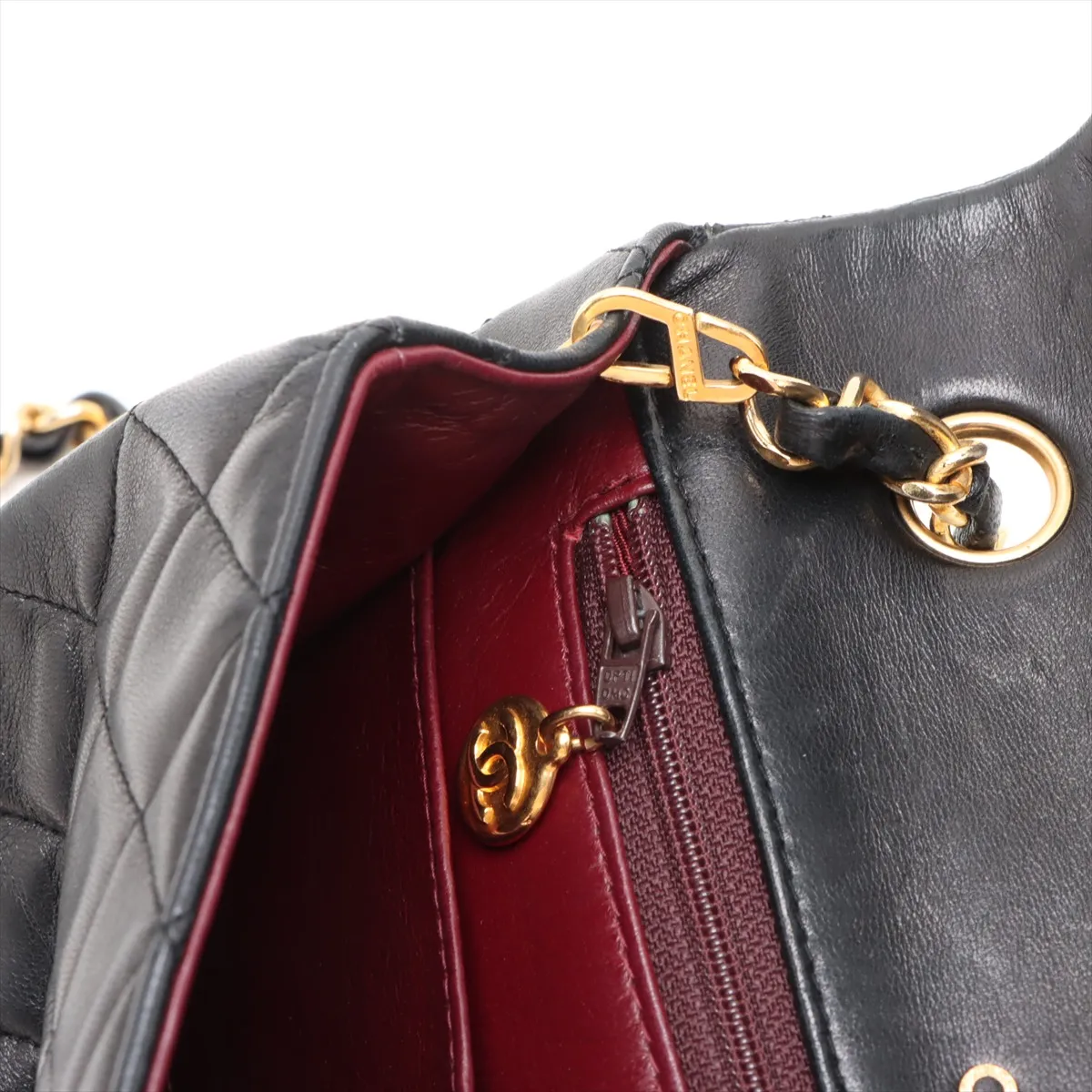 Matelasse Lambskin Single Flap Single Chain Bag Black Gold Hardware 1455439 No. 1 — view 11