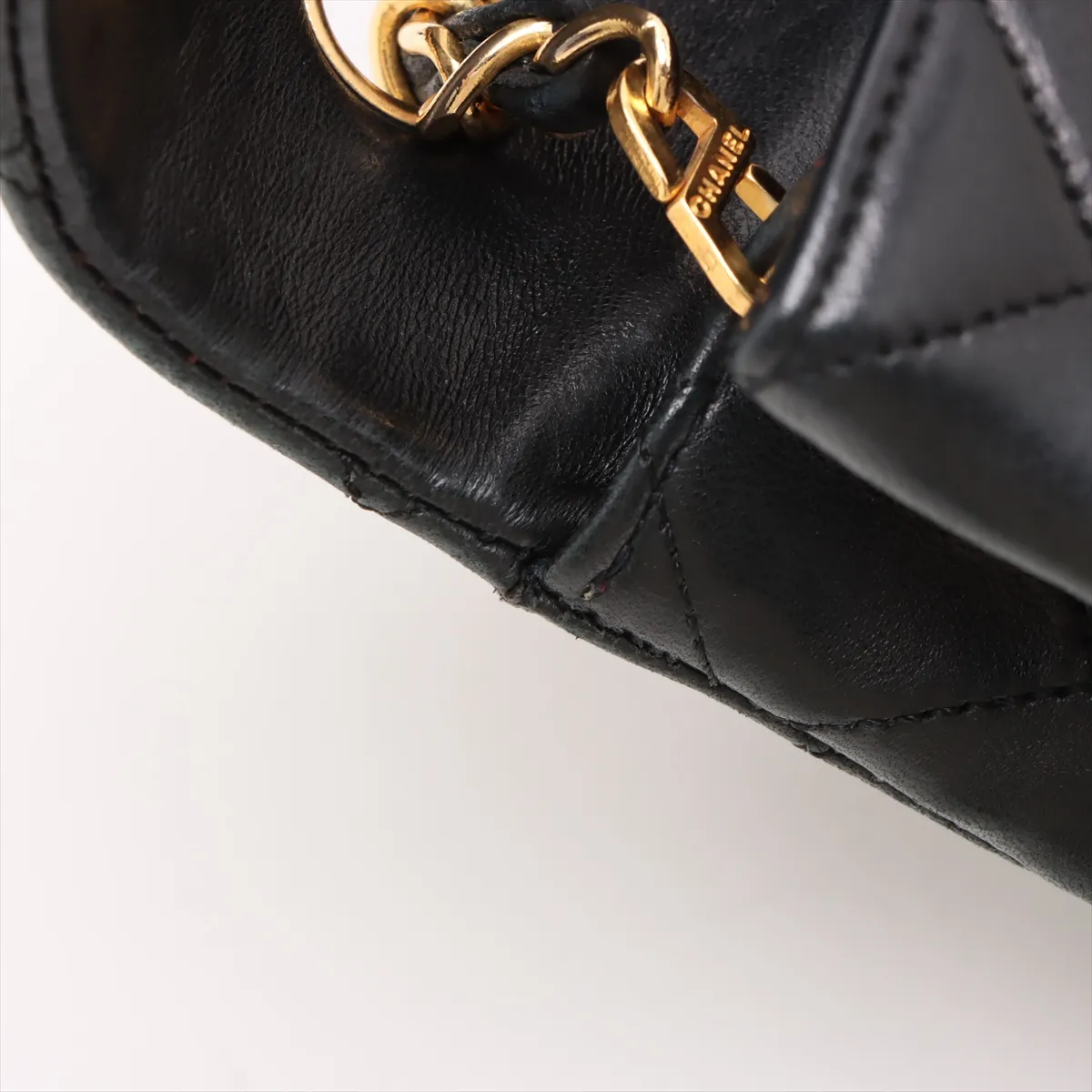 Matelasse Lambskin Single Flap Single Chain Bag Black Gold Hardware 1455439 No. 1 — view 13