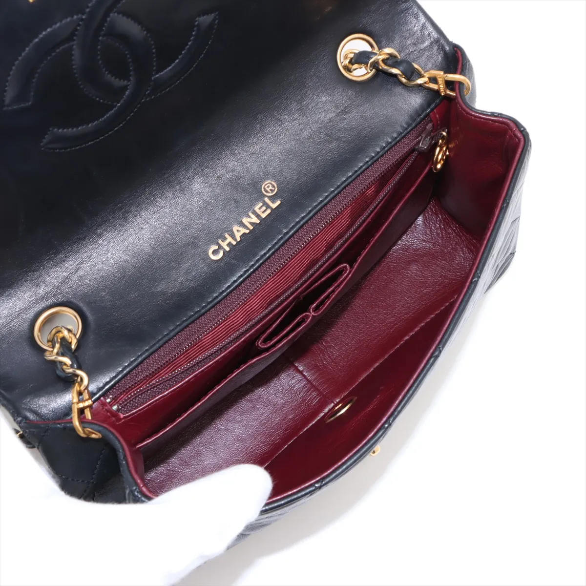 Matelasse Lambskin Single Flap Single Chain Bag Black Gold Hardware 1455439 No. 1 — view 6