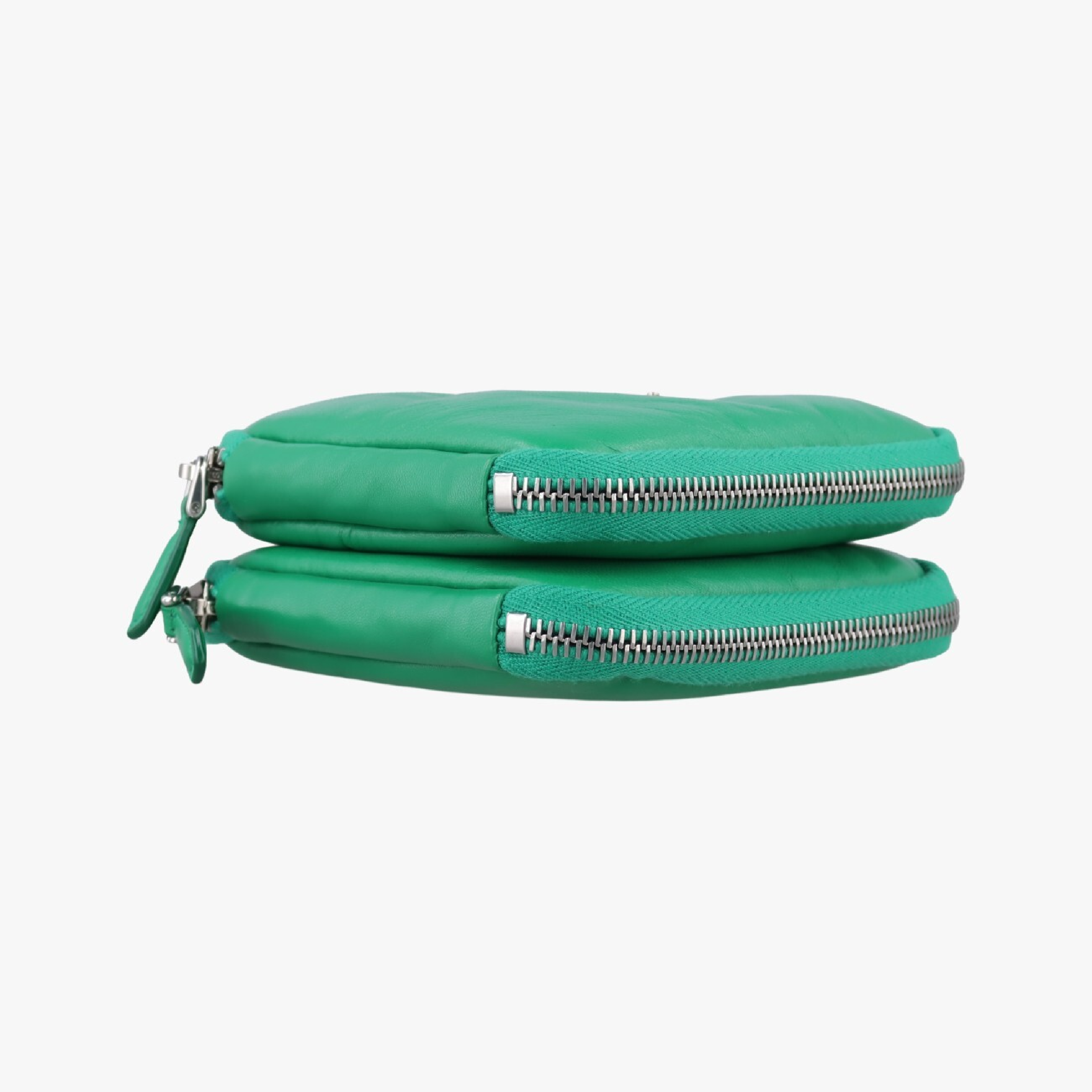 Triangle Mini Green Leather Shoulder Bag 1NR015 62 — view 3