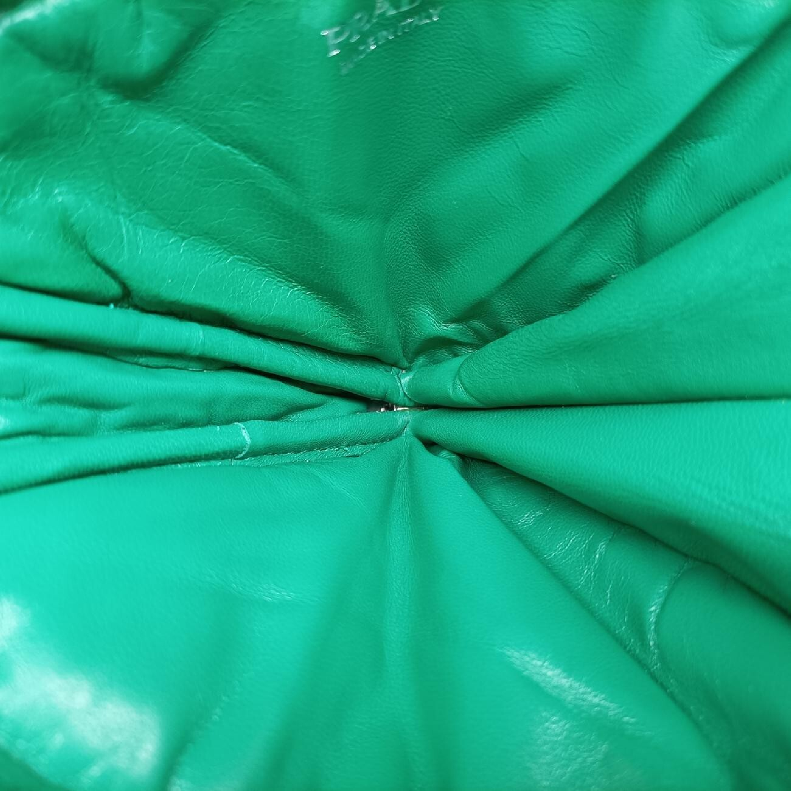 Triangle Mini Green Leather Shoulder Bag 1NR015 62 — view 6