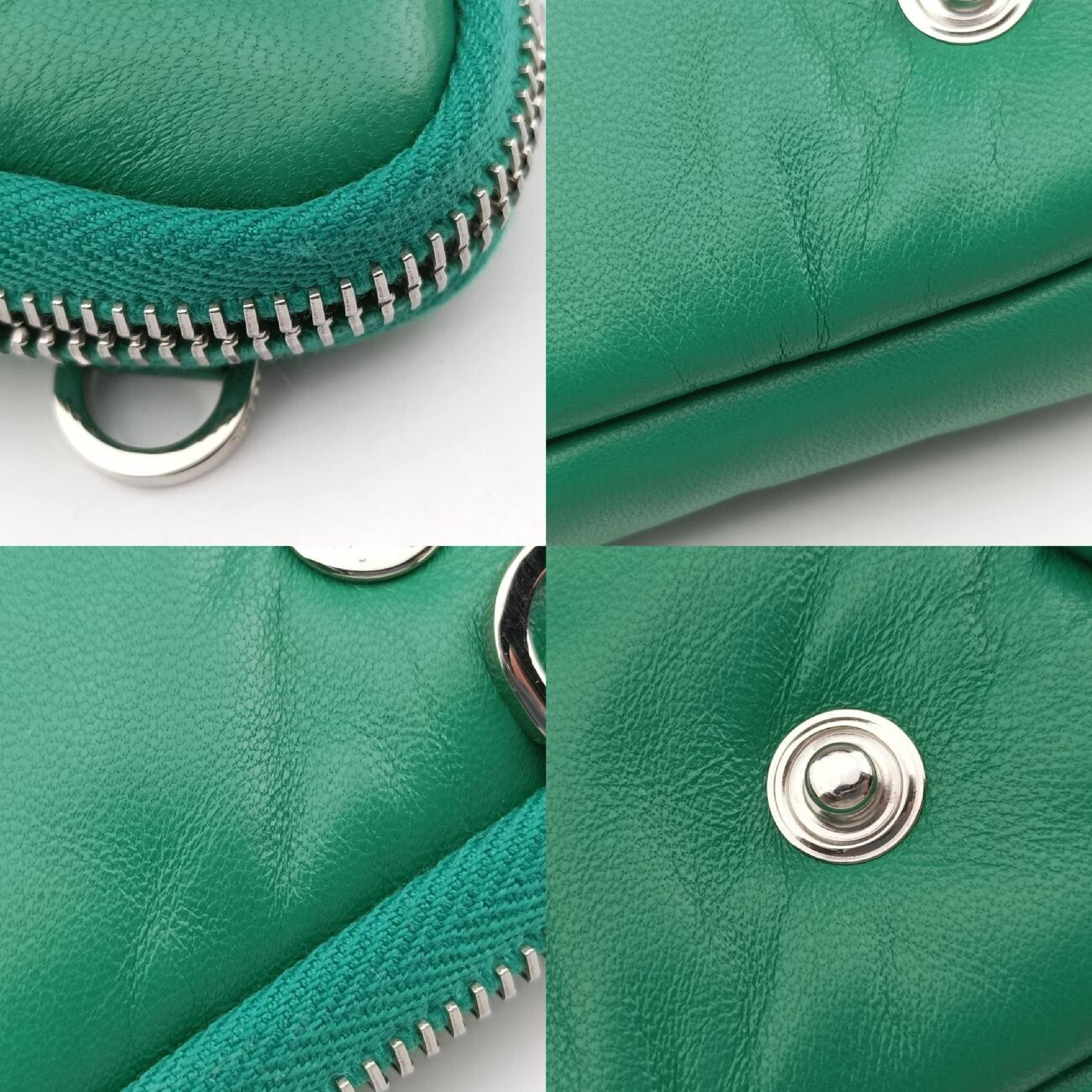 Triangle Mini Green Leather Shoulder Bag 1NR015 62 — view 9