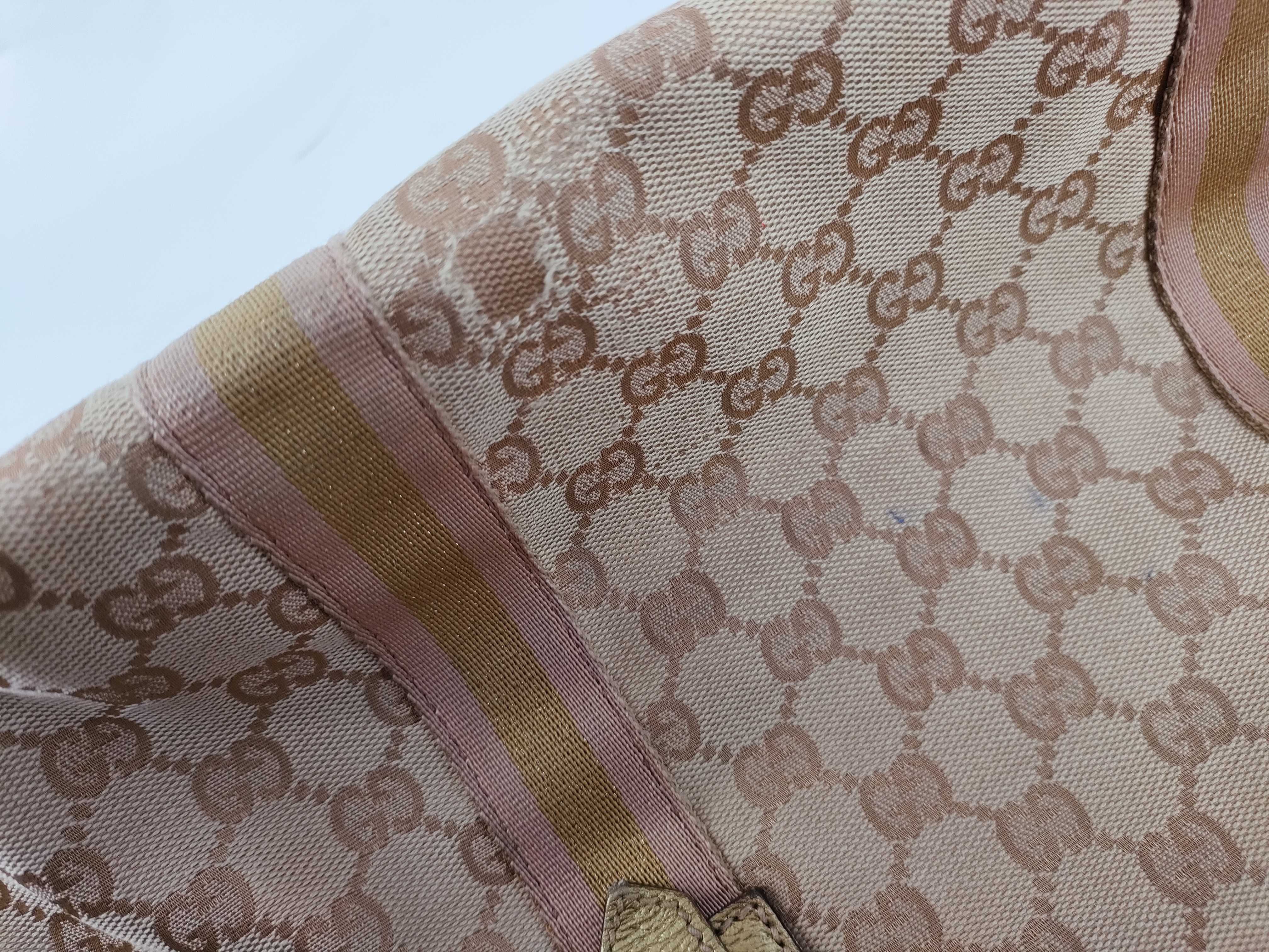 GG Canvas Tote Bag, Brown/Gold Handbag — view 14
