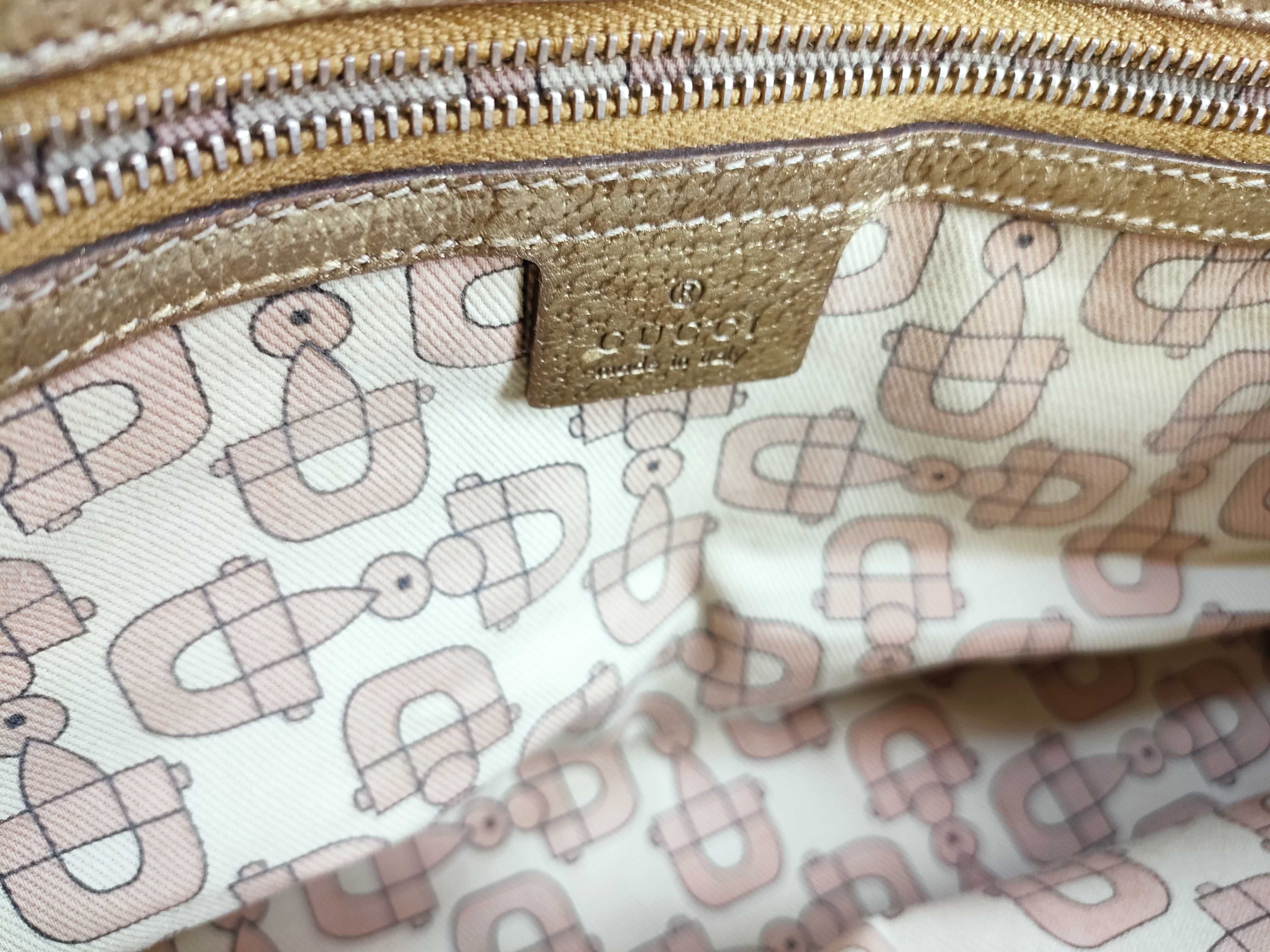 GG Canvas Tote Bag, Brown/Gold Handbag — view 10