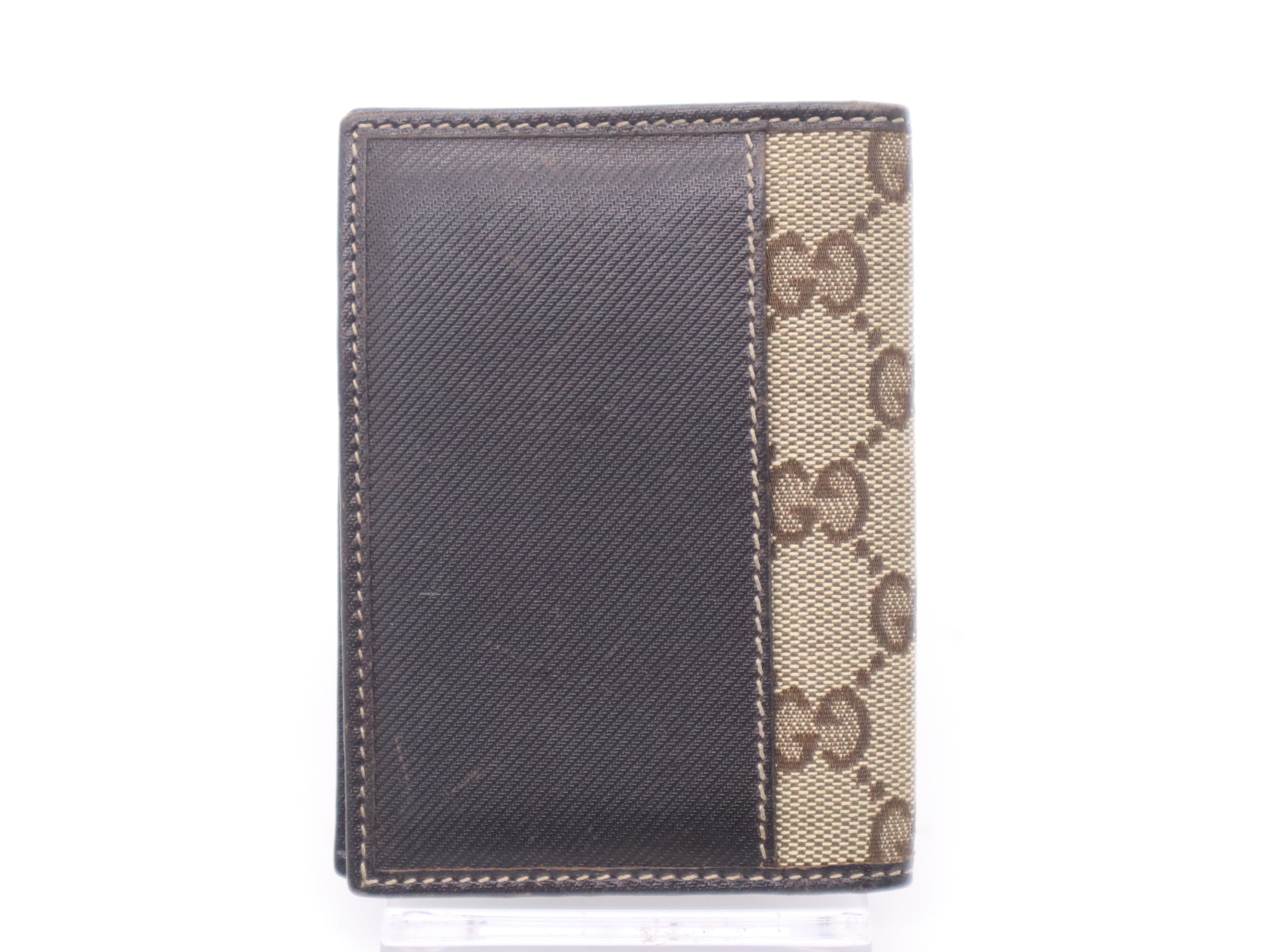 4009 Canvas x Leather GG Canvas Bi-fold Card Case Brown Card Case — view 2