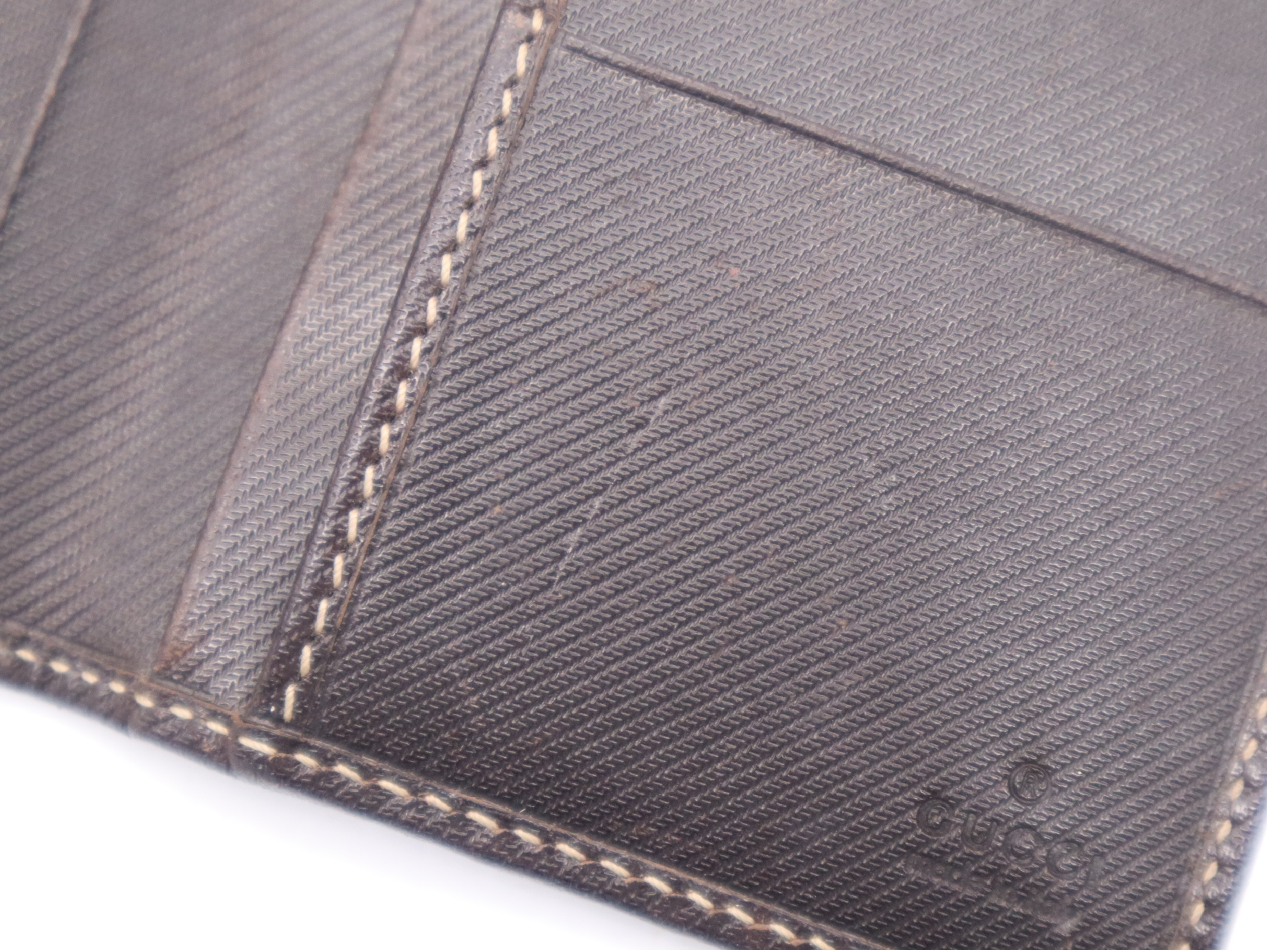 4009 Canvas x Leather GG Canvas Bi-fold Card Case Brown Card Case — view 10