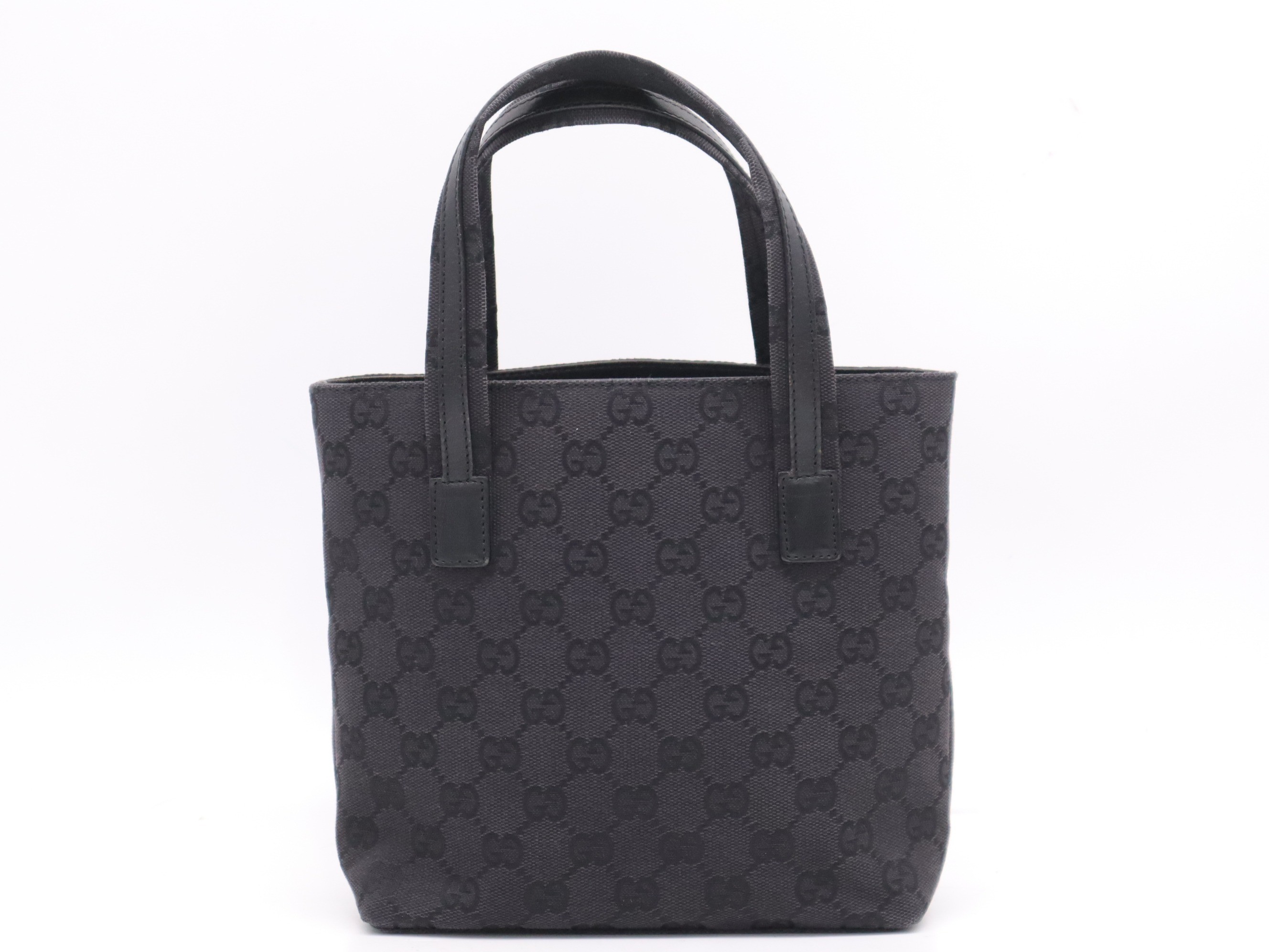 Canvas x leather GG canvas handbag black SV metal fittings — view 2
